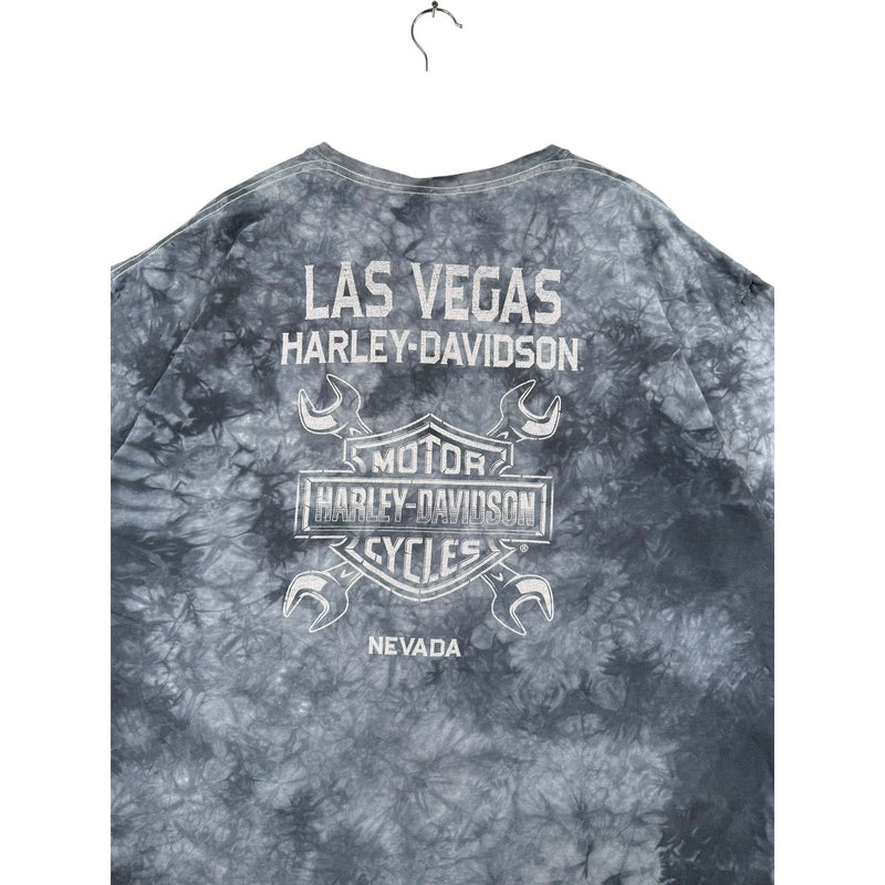 Vintage Harley Davidson Las Vegas Skull Tie-Dye Graphic T-Shirt
