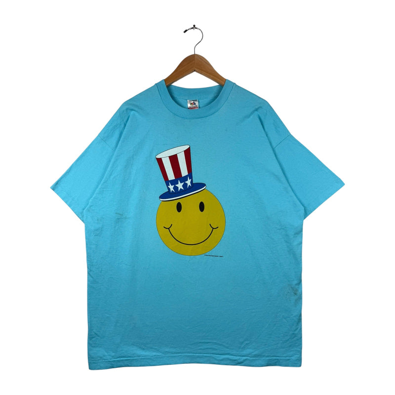 Vintage Smiley Emoticons Patriotic Hat Short Sleeve T-Shirt