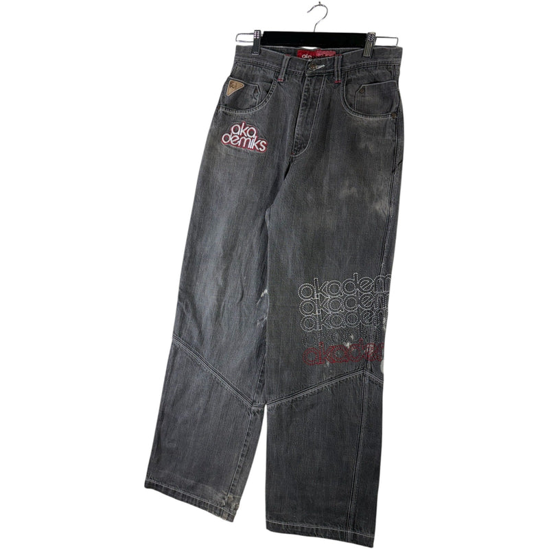 Women's Vintage Akademiks Embroidered Wide Leg Jeans 18