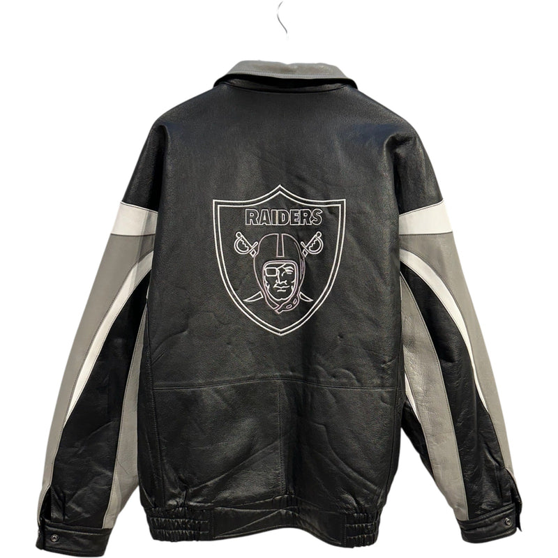 Vintage Pro Player Las Vegas Raiders Leather Bomber Jacket
