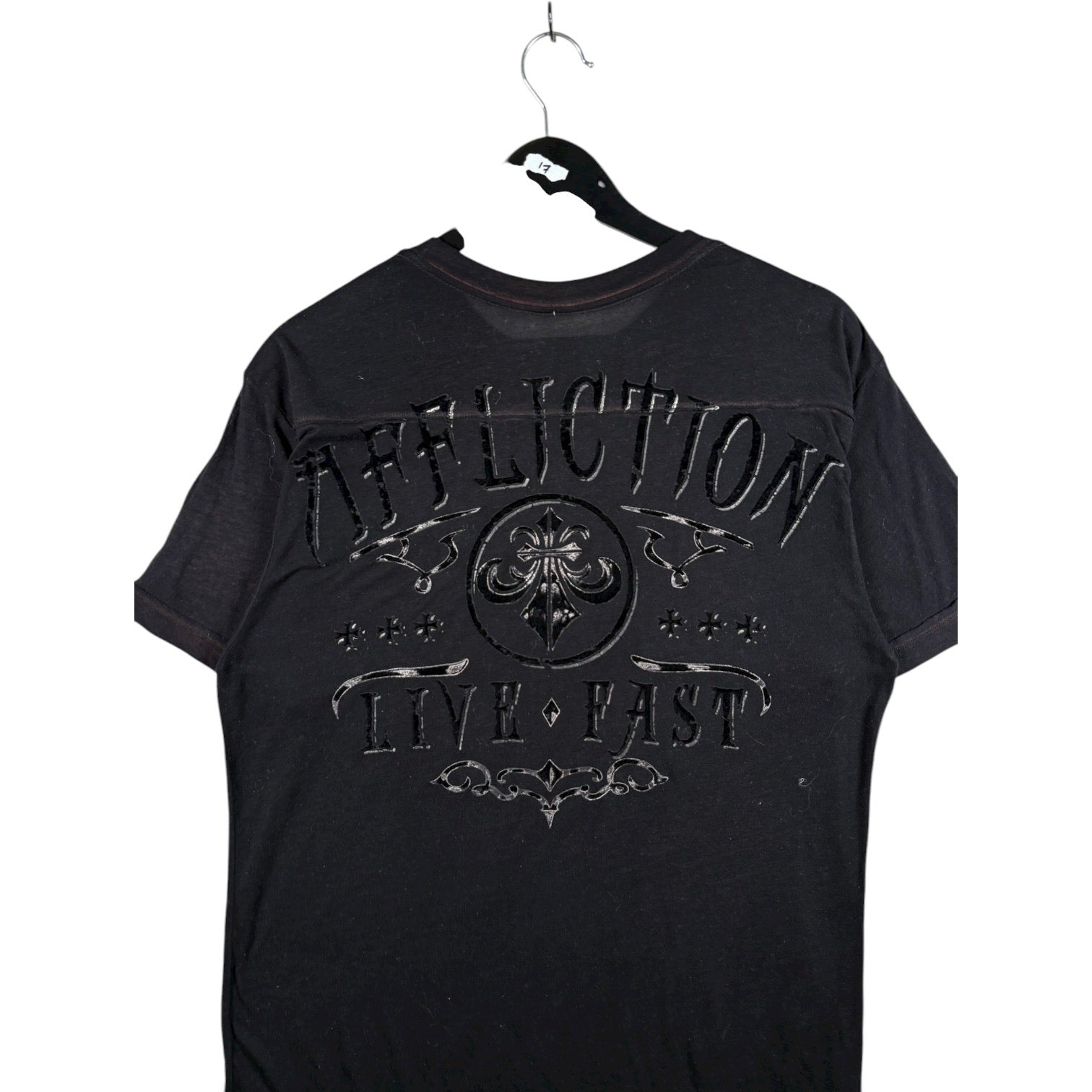 Vintage Affliction Live Fast Monochrome Print T-Shirt