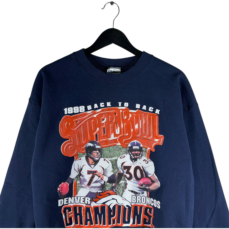 Vintage Denver Broncos Back To Back Champions NFL Crewneck