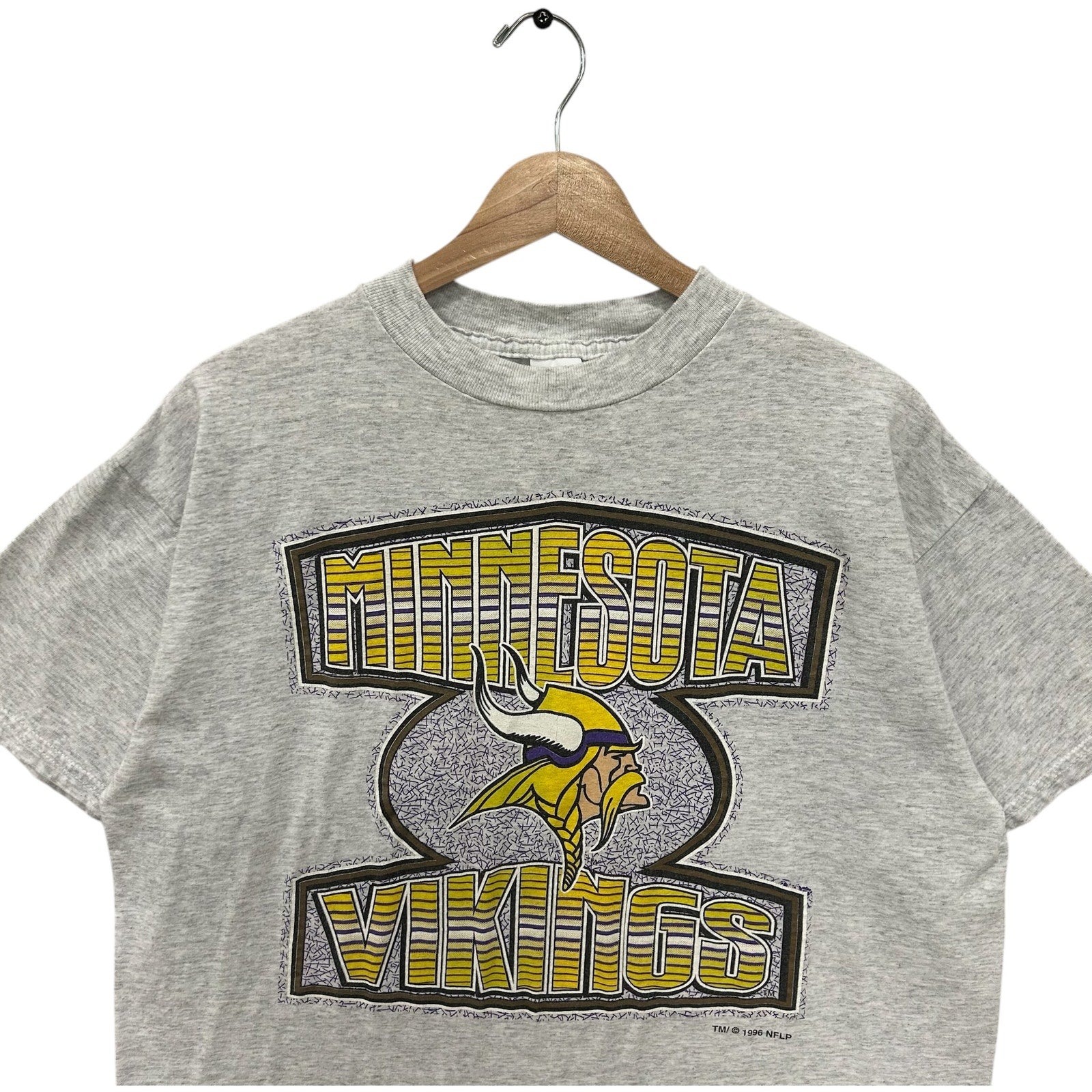 Vintage Logo 7 Minnesota Vikings Large Spellout Logo NFL Tee