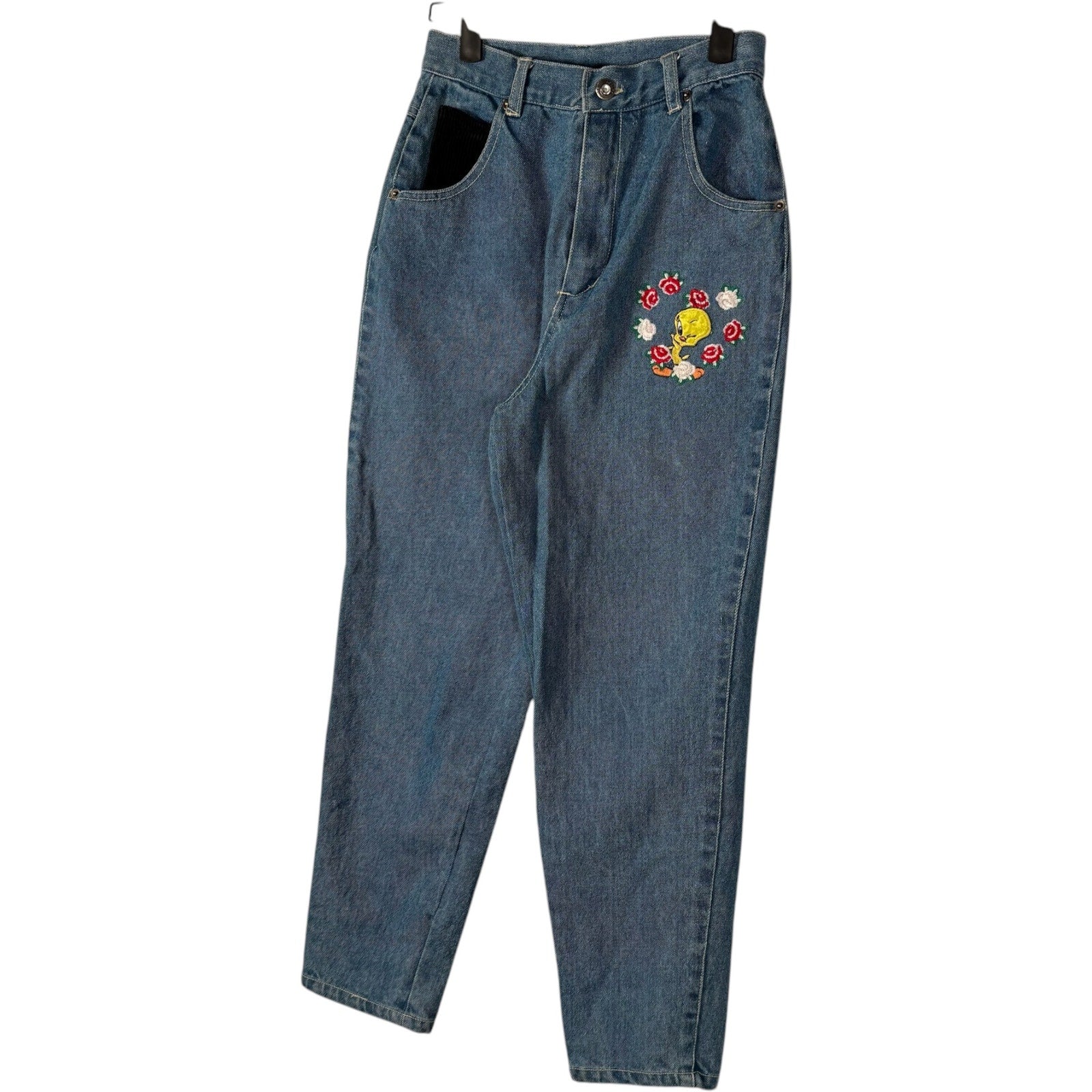 Vintage Girls Looney Tunes Tweety Bird Straight Leg Denim Jeans