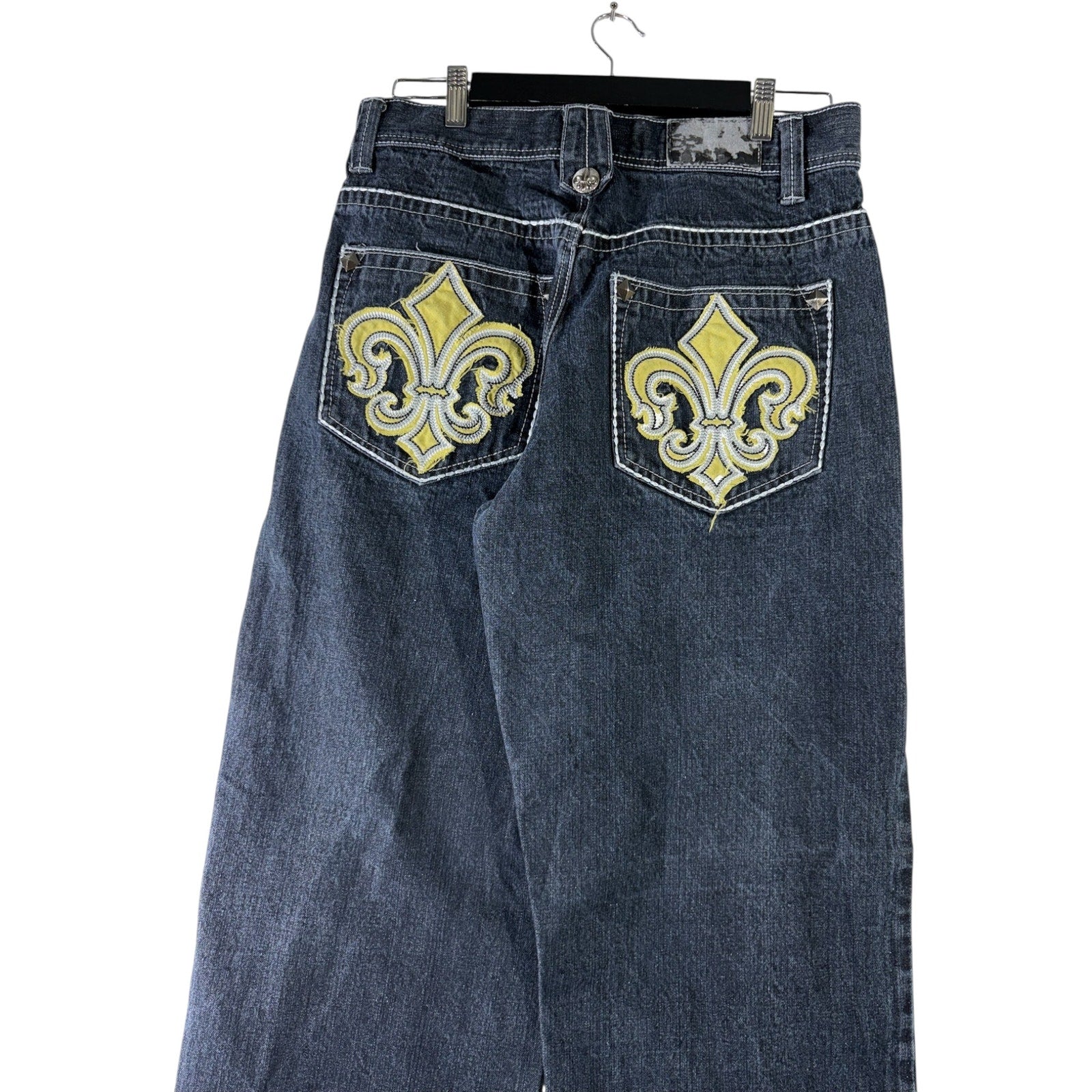 Vintage Basic Code Y2K Wide Leg Denim Jeans 34x32