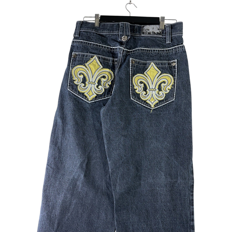 Vintage Basic Code Y2K Wide Leg Denim Jeans 34x32