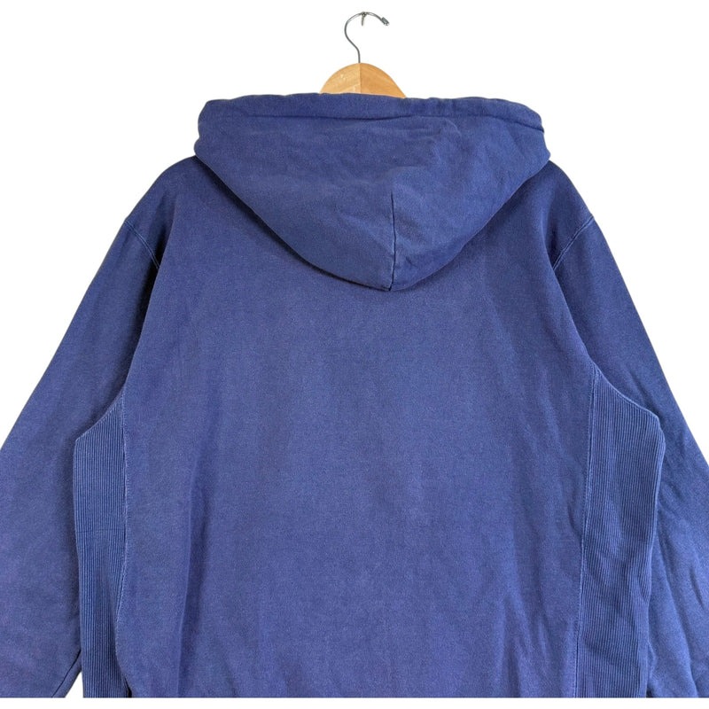 Vintage Champion Mini Spellout Logo 1/4 Zip Pullover Hoodie
