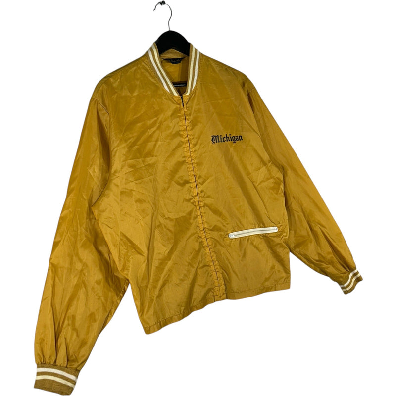 Vintage Champion University Of Michigan Satin Bomber Jacket