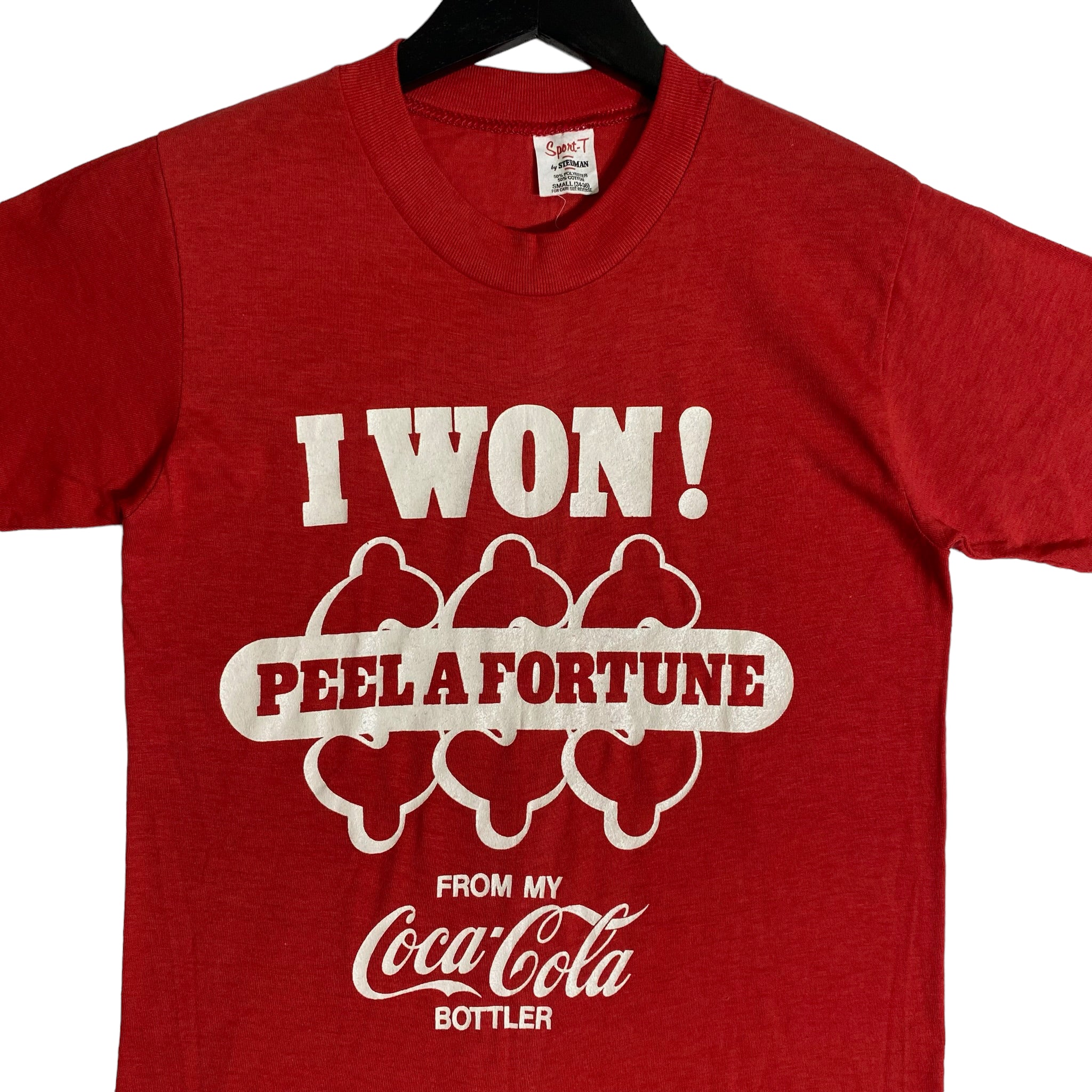 Vintage Coca-Cola "Peel A Fortune" Winner Tee 80s
