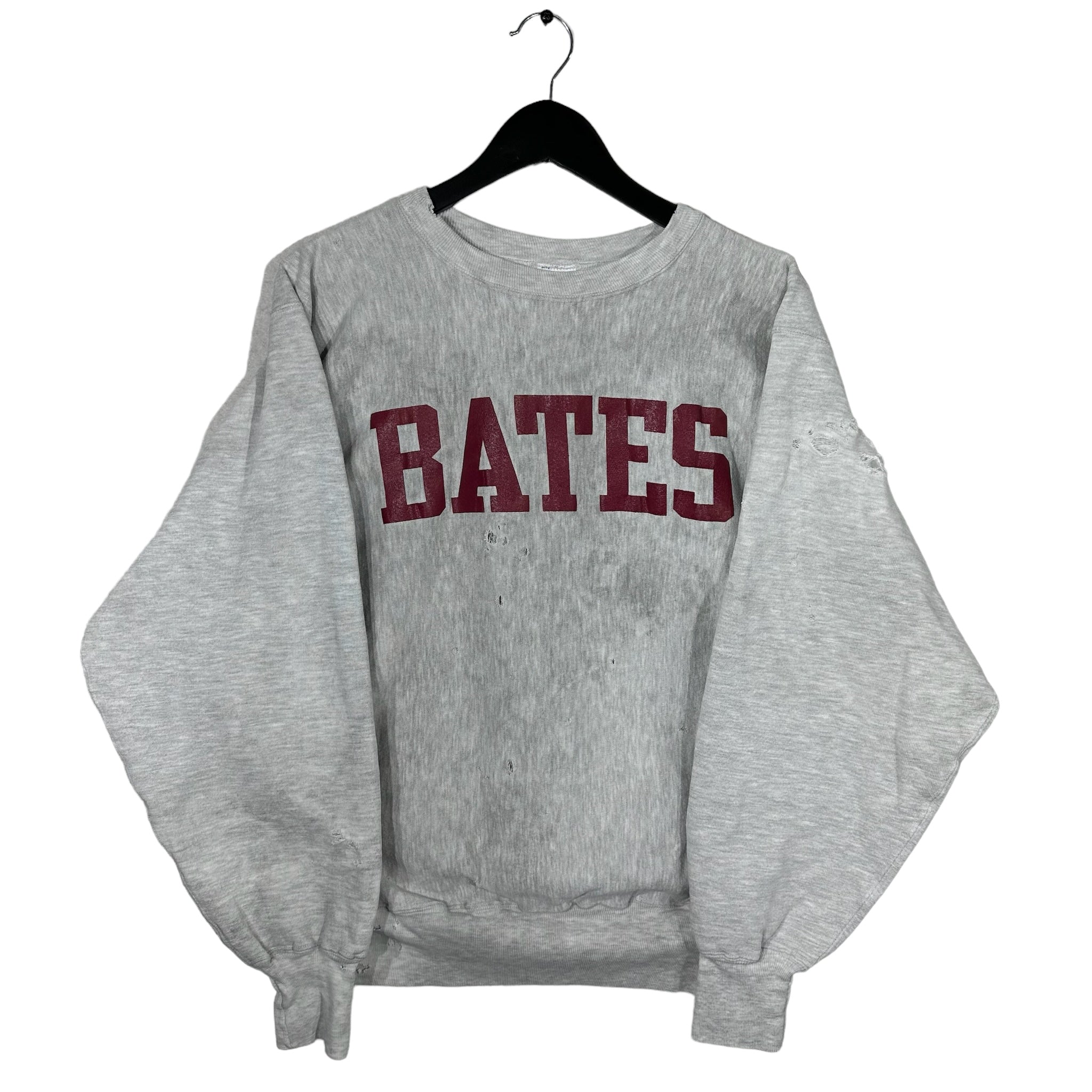 Vintage Distressed Bates College Reverse Weave Crewneck 90's