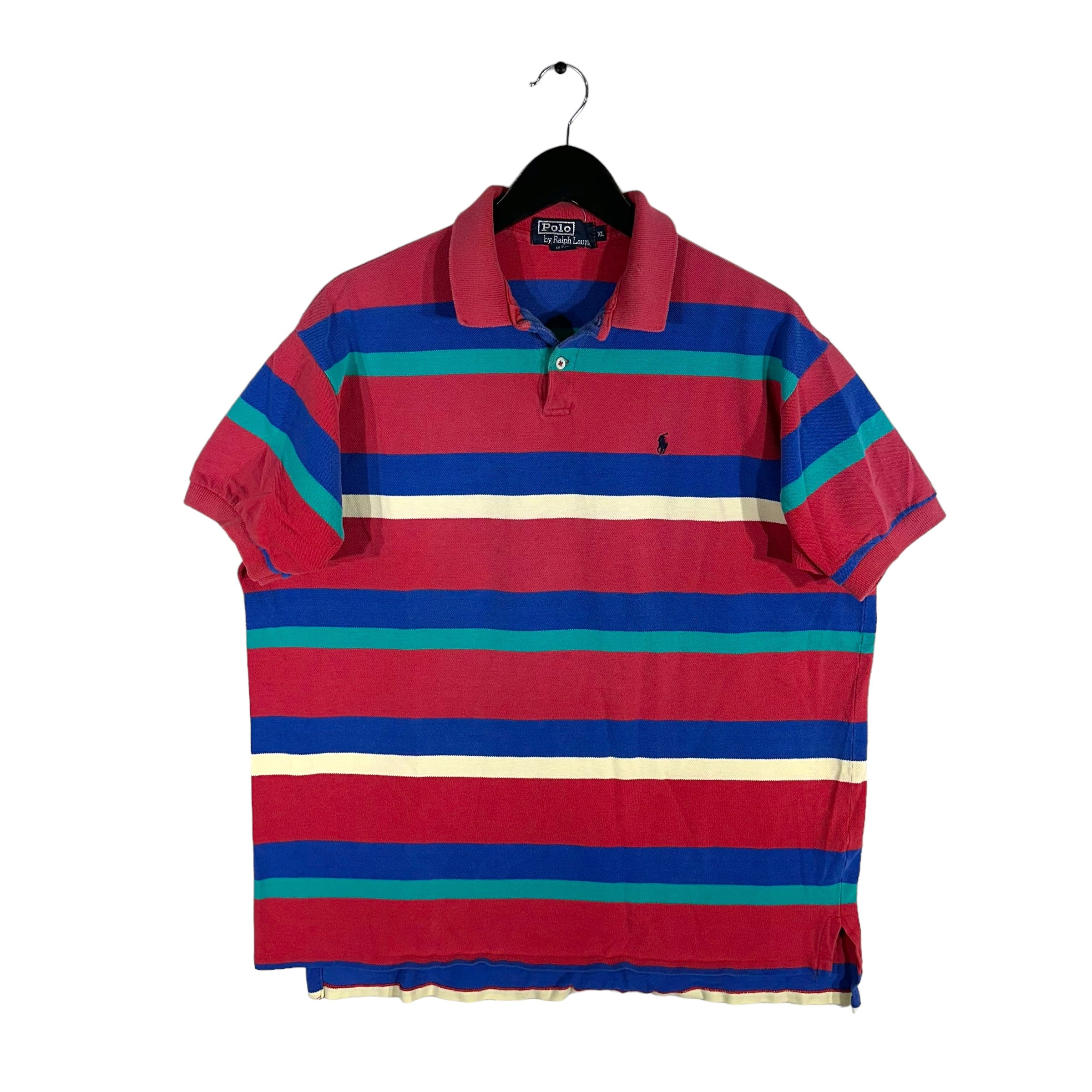 Vintage Polo Ralph Lauren Striped 1/4 Button Polo