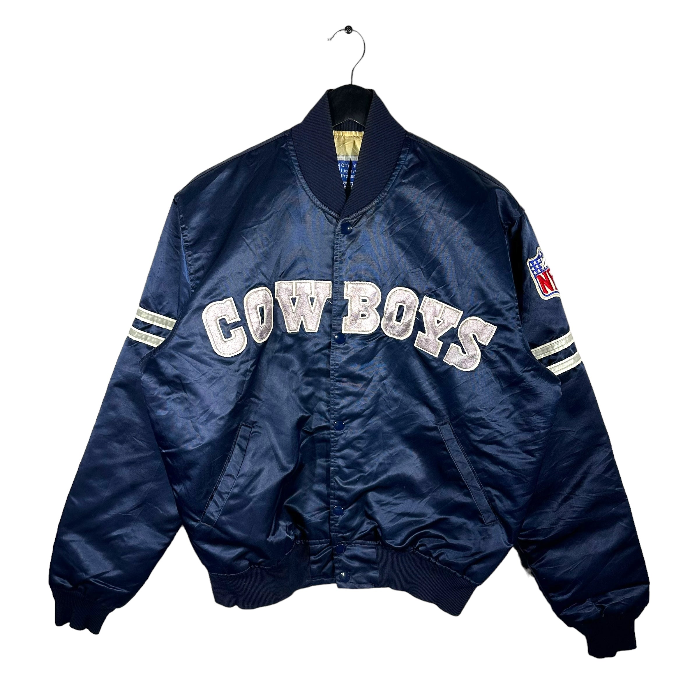 Vintage Cowboys Spellout Snap Button Bomber Jacket