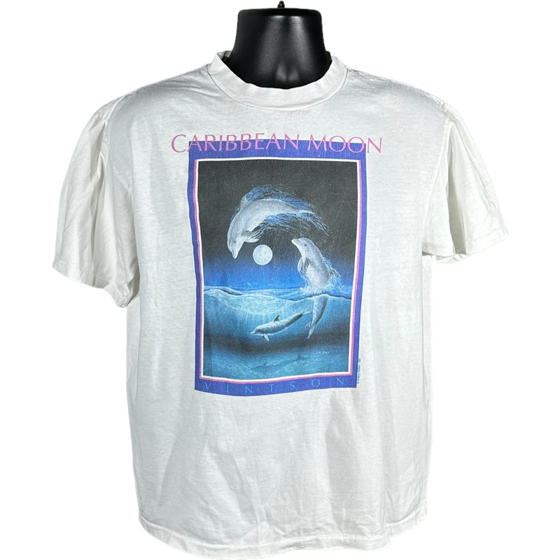 Vintage Caribbean Moon Dolphins Tee 1991