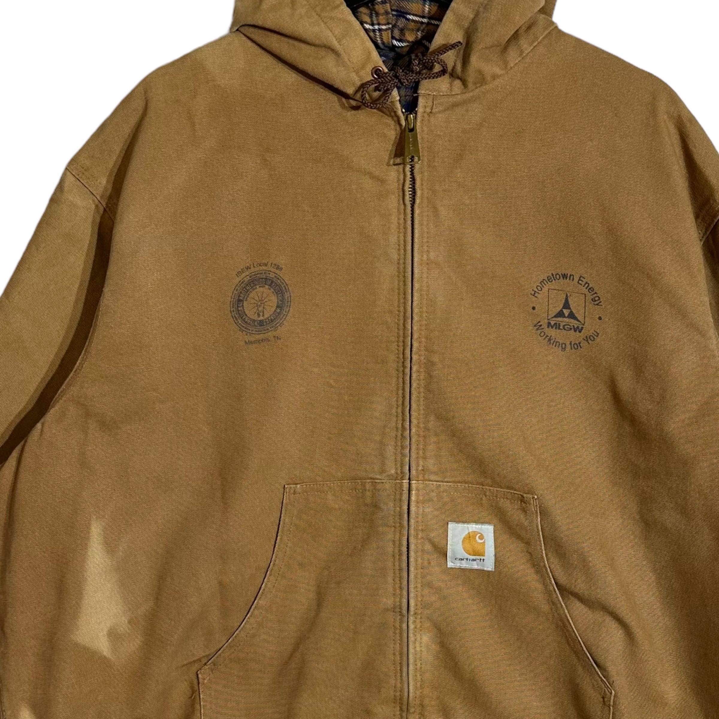 Vintage Carhartt Hooded Flannel Lined Jacket