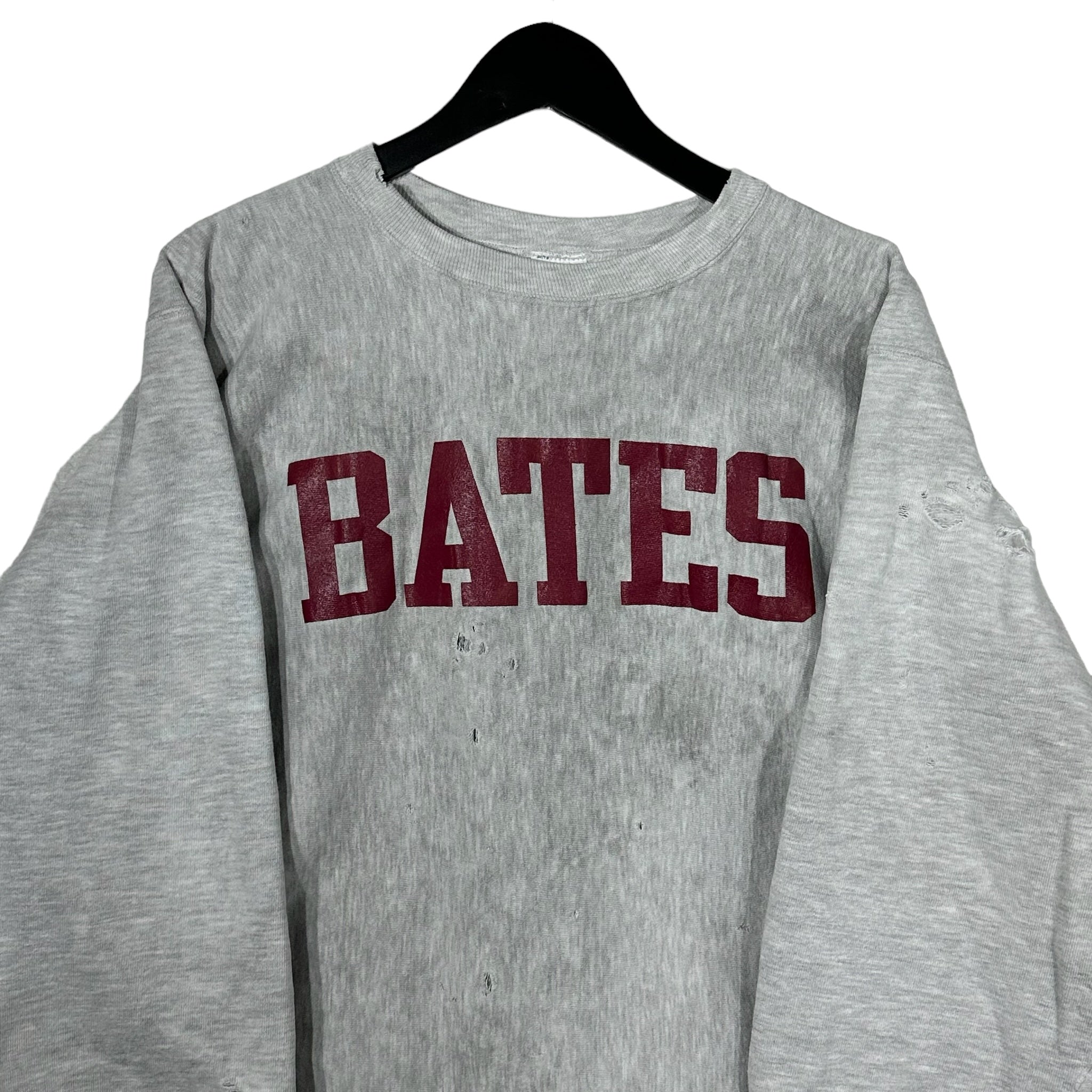 Vintage Distressed Bates College Reverse Weave Crewneck 90's
