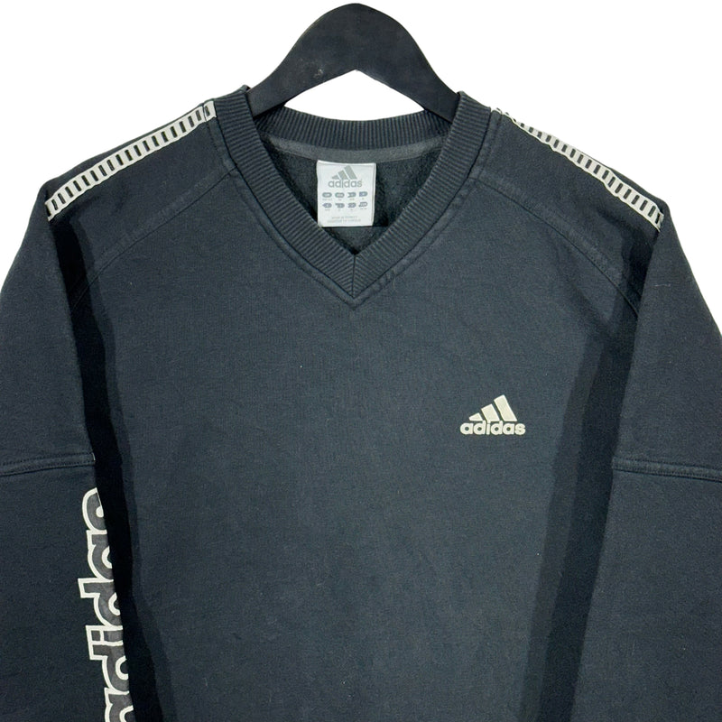 Vintage Adidas Logo V-Neck Crewneck