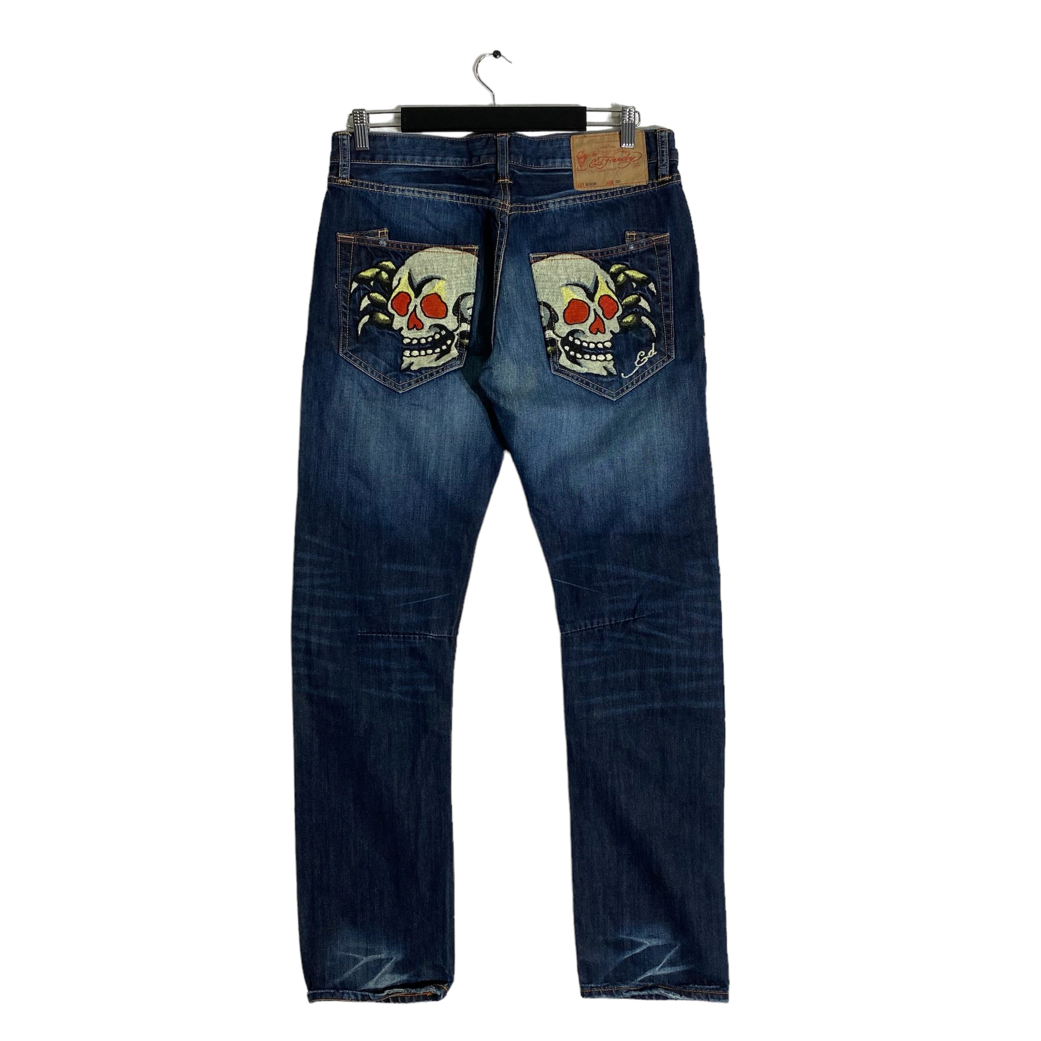 Y2K Ed Hardy Embroidered Straight Leg Jeans
