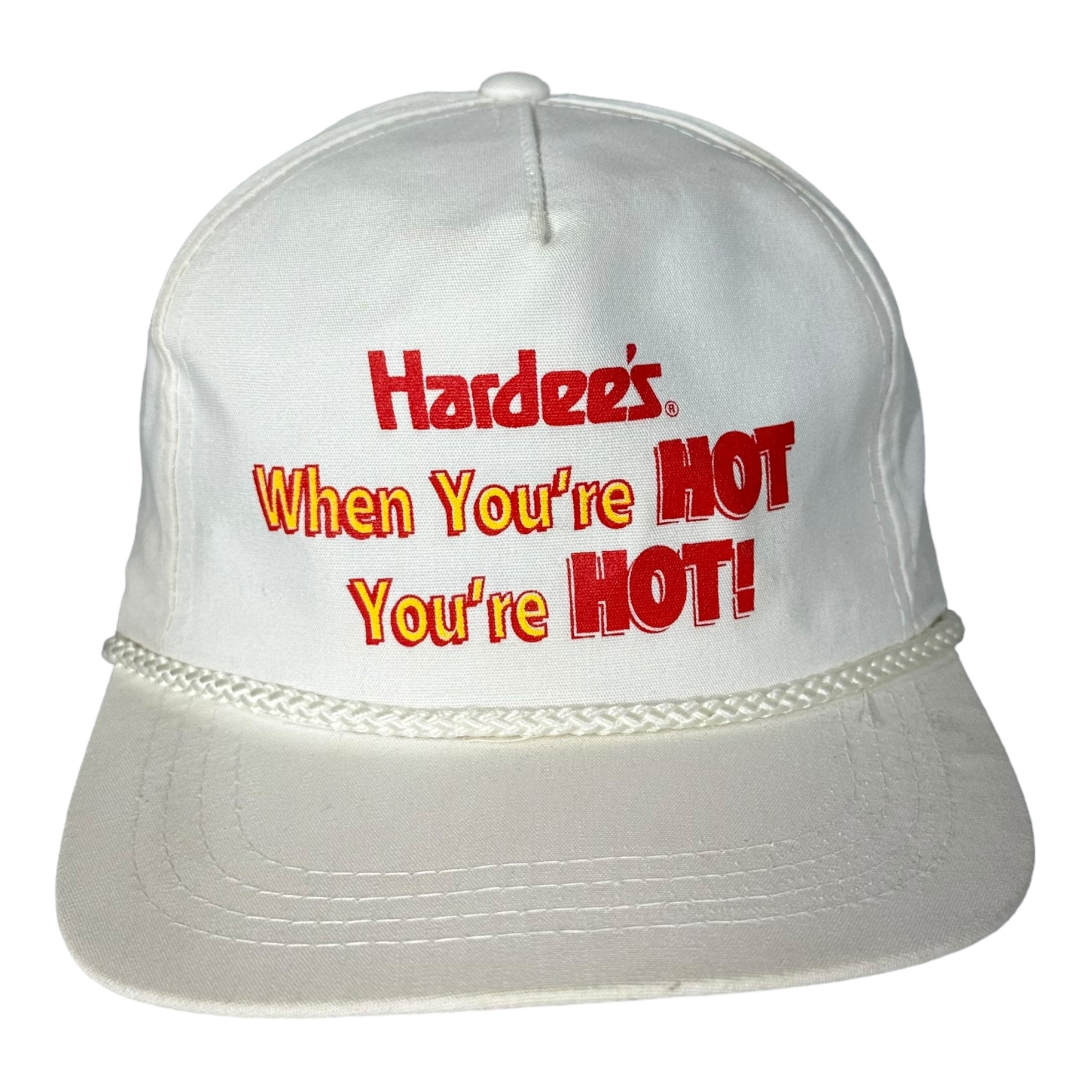 Vintage Hardee's Funny Rope Lace Brim Snapback Hat 90s