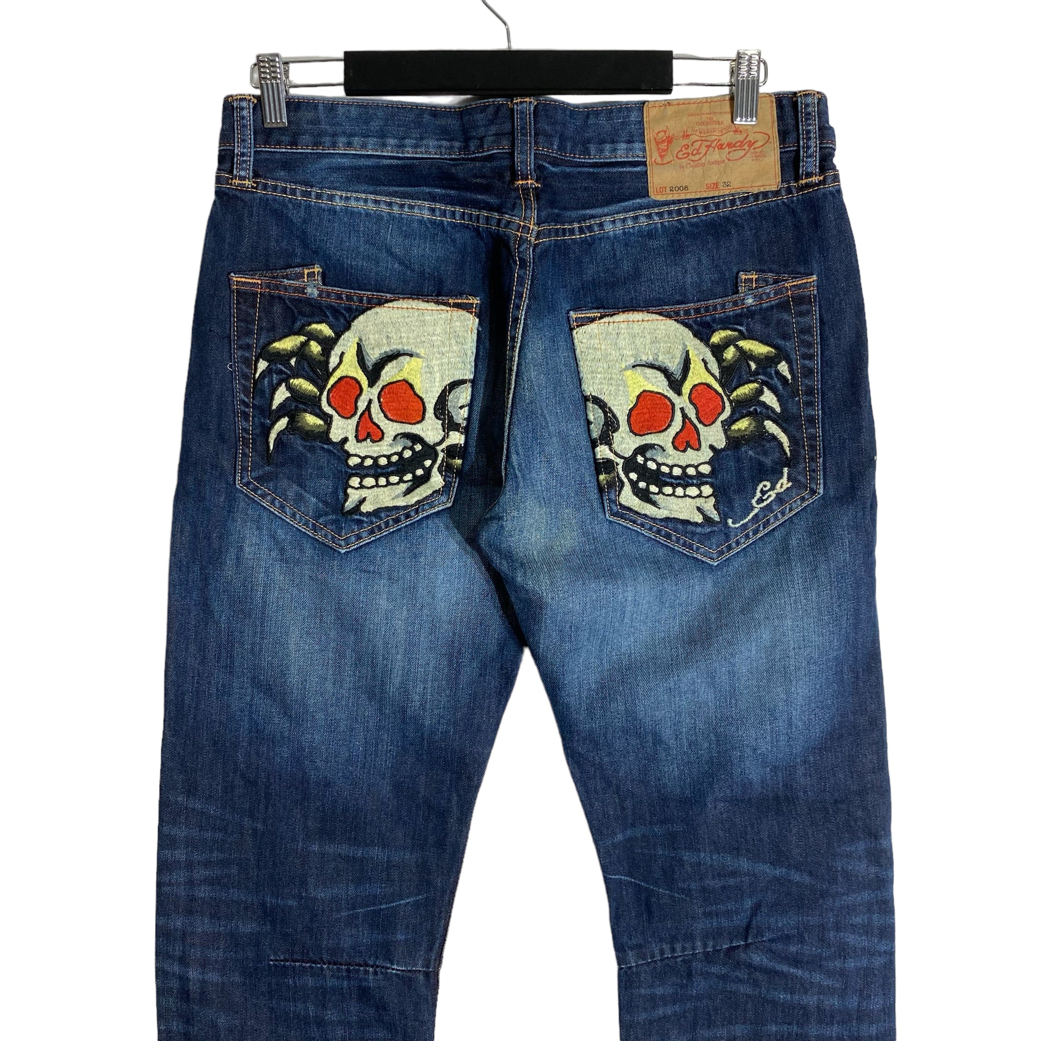 Y2K Ed Hardy Embroidered Straight Leg Jeans