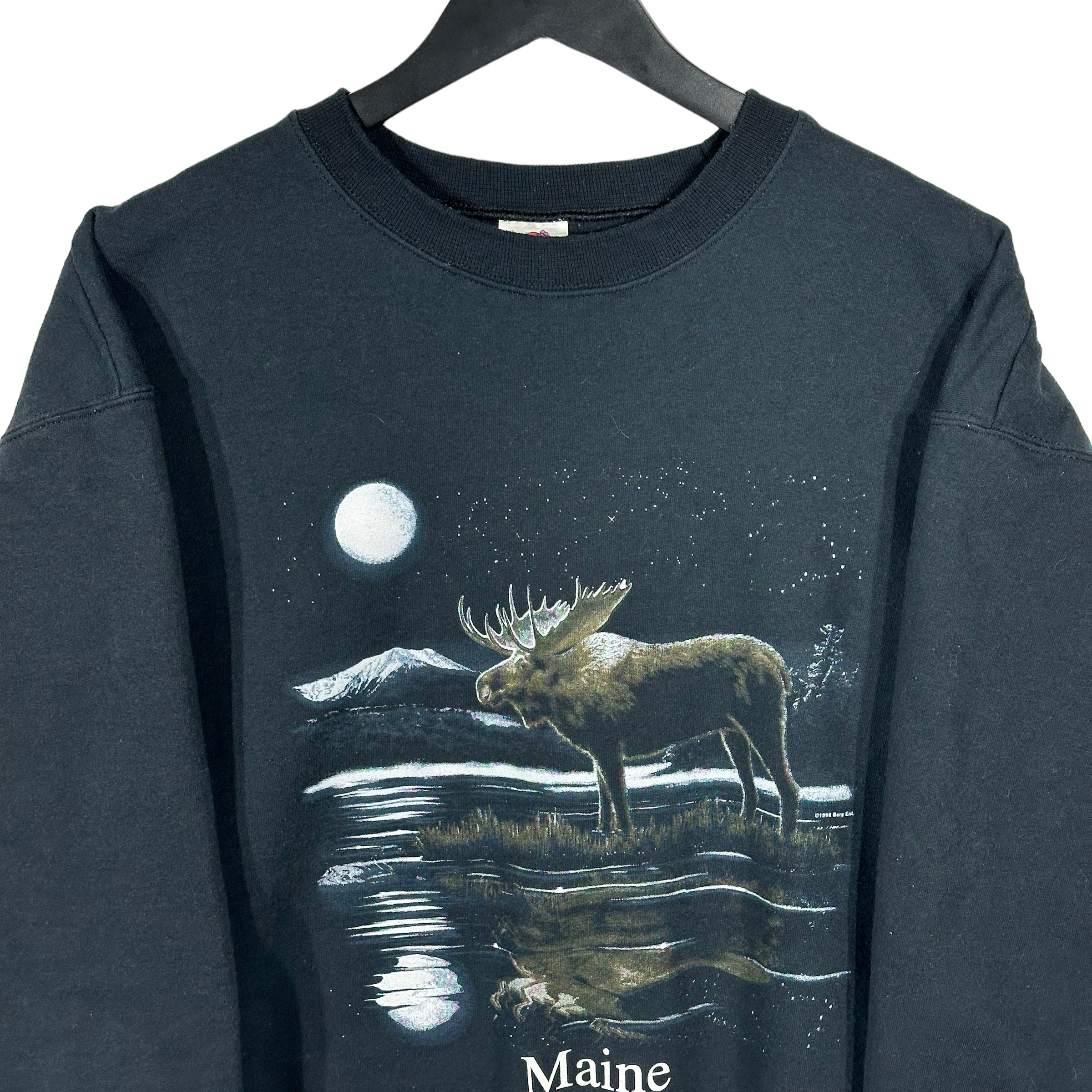 Vintage Maine Moose Nature Crewneck 90s