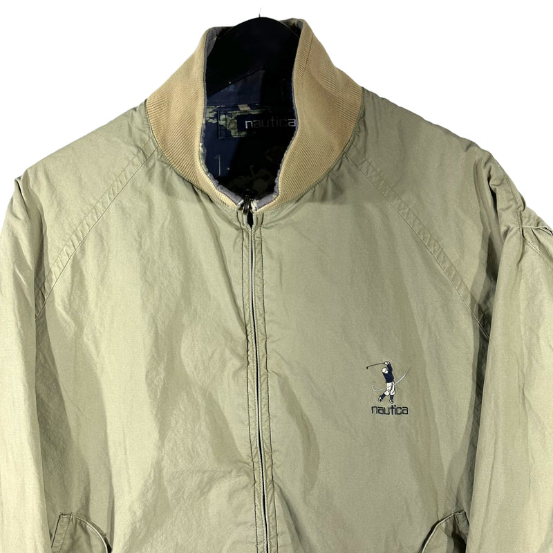 Vintage Nautica Golf Pattern Reversible Full Zip Jacket