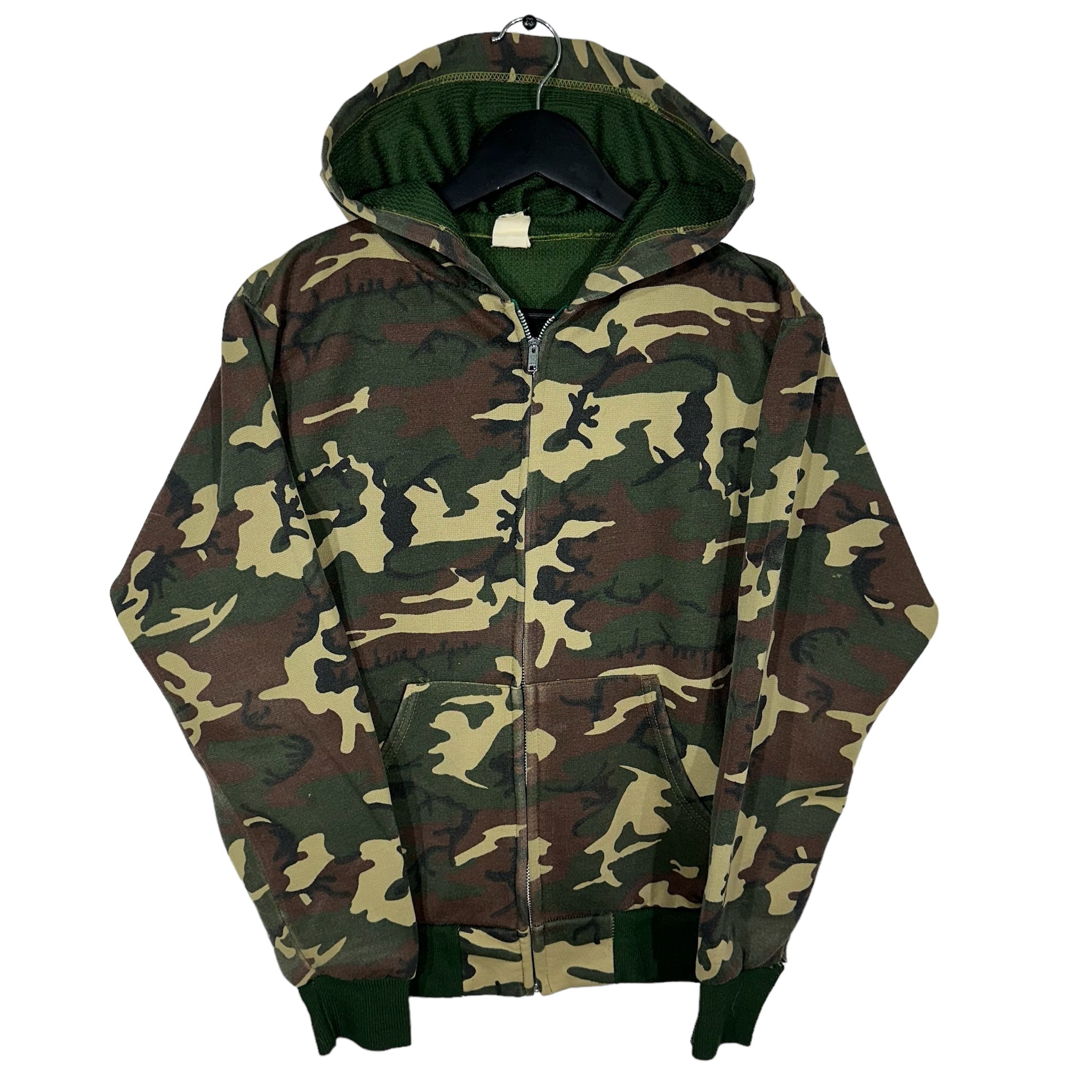 Vintage Thermal Lined Camo Full Zip hoodie Youth 80s
