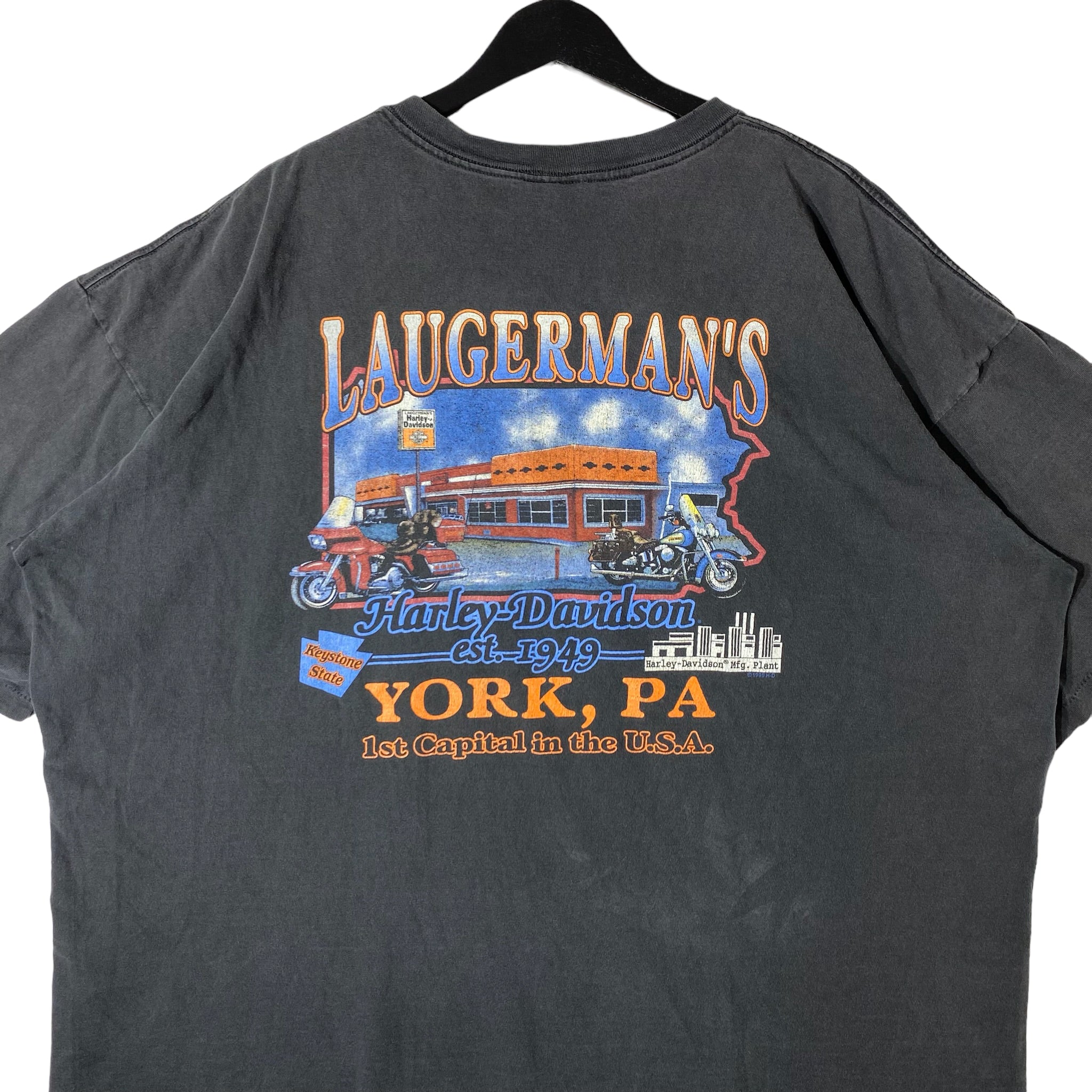 Vintage Harley Davidson Laugerman's Dealership Tee