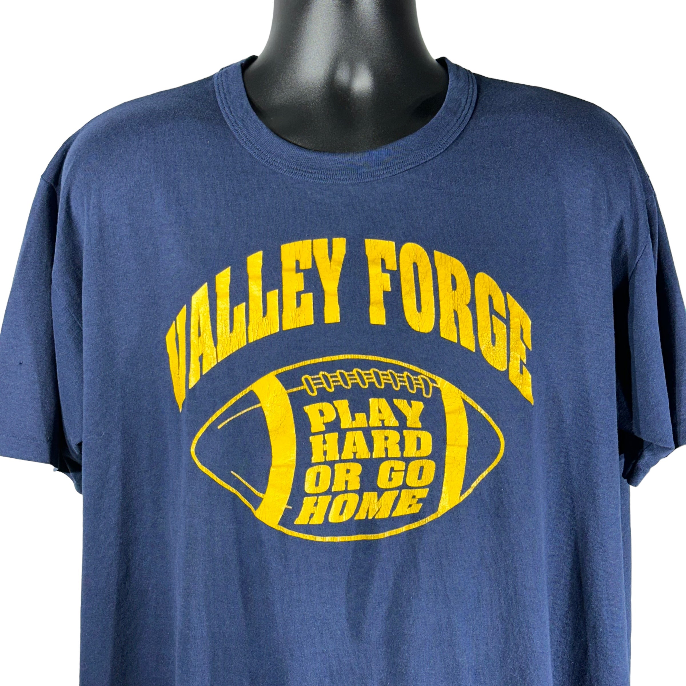 Vintage Valley Forge "Play Hard Or Go Home" Football Russell Tee