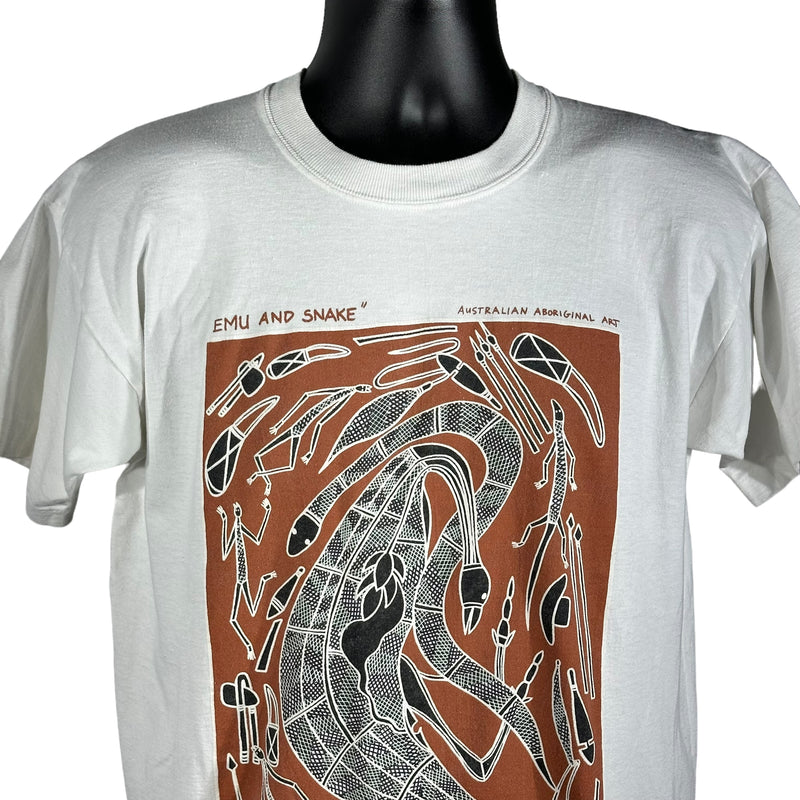 Vintage Emu & Snake Australian Art Tee