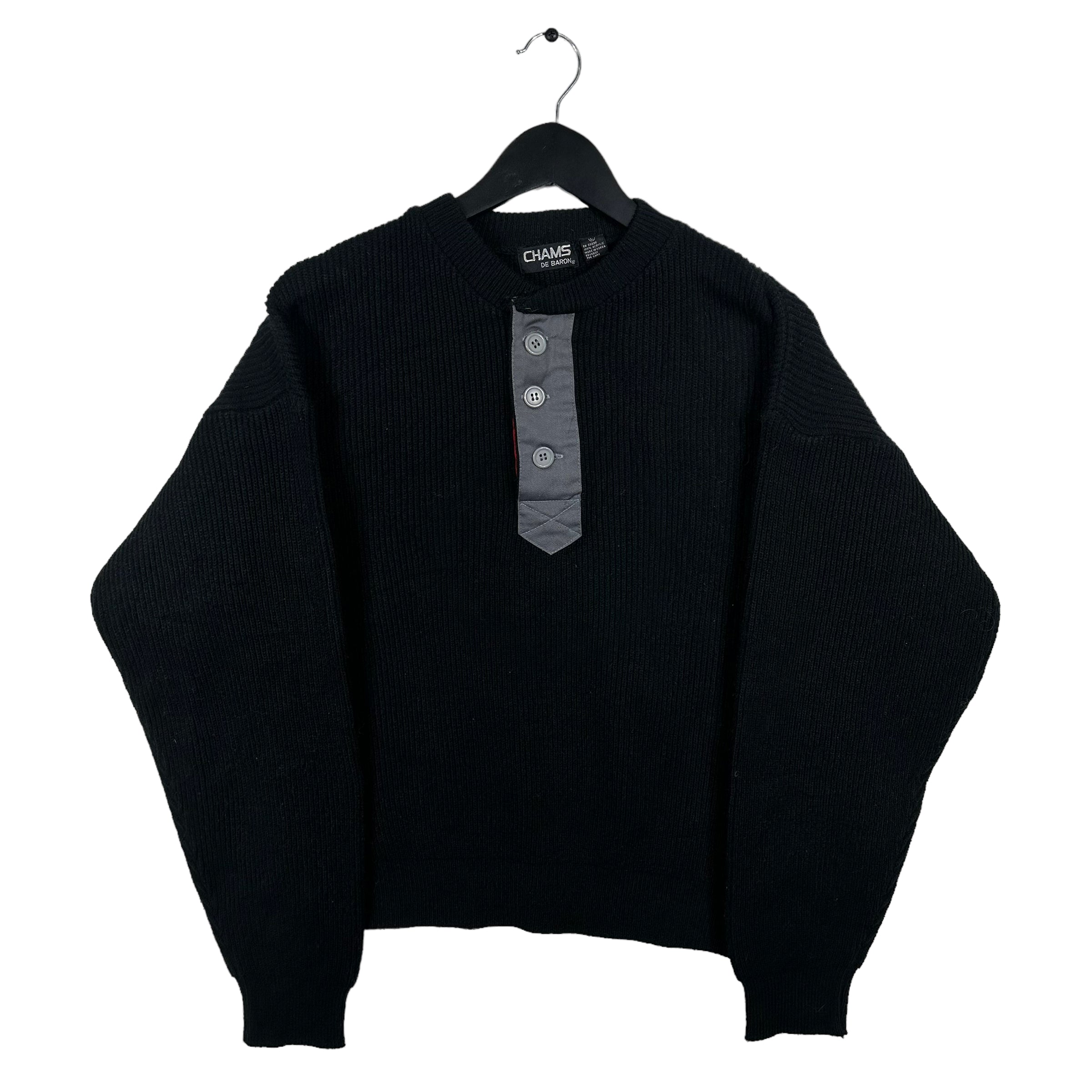 Vintage Chams 1/4 Button Knit Sweater