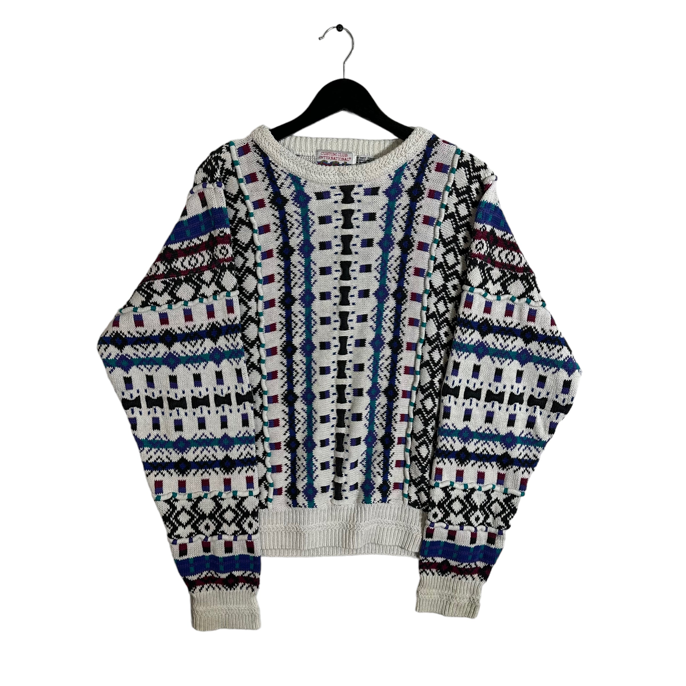 Vintage Custom Club International Knit Pullover Sweater