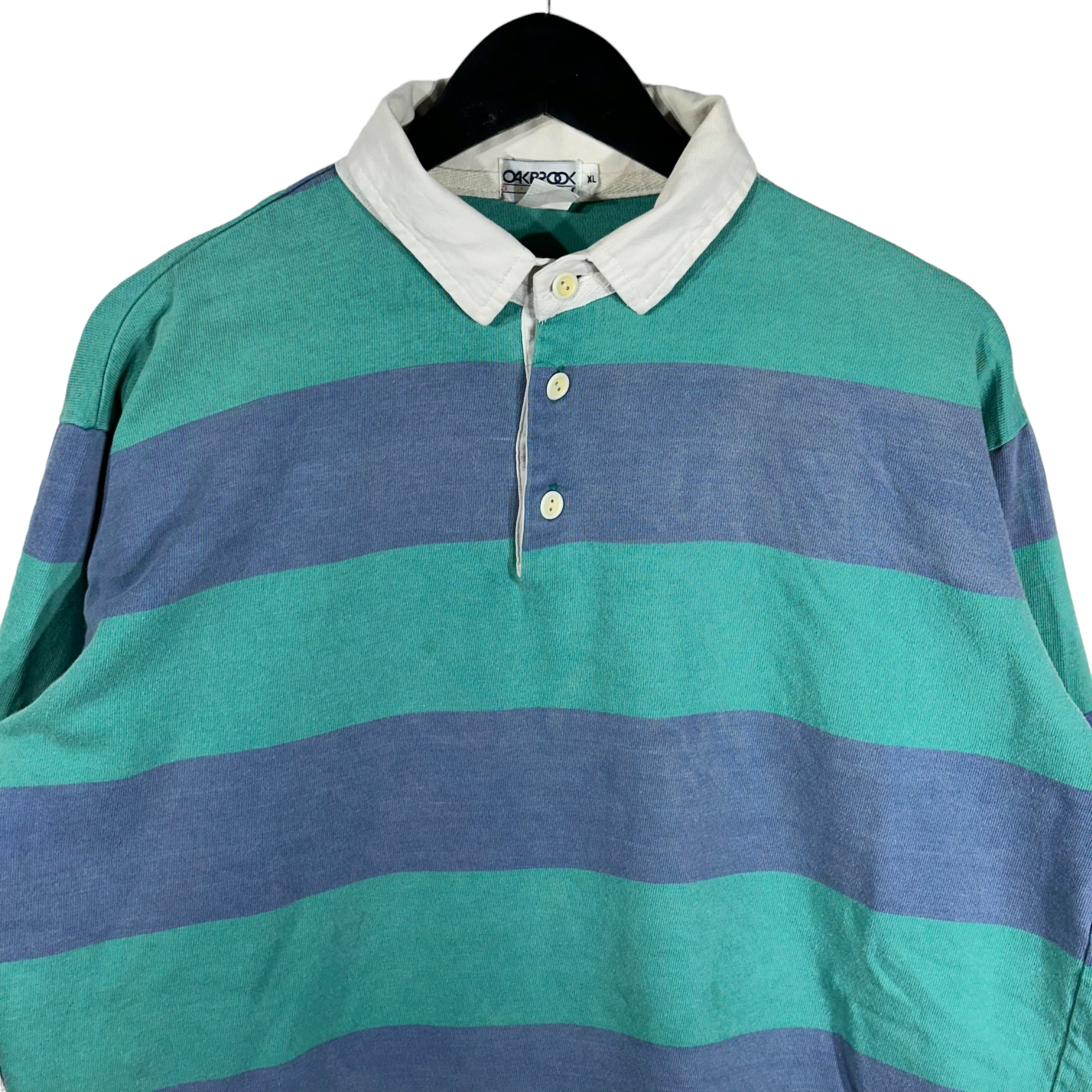 Vintage Oak Brook Sport Striped Rugby