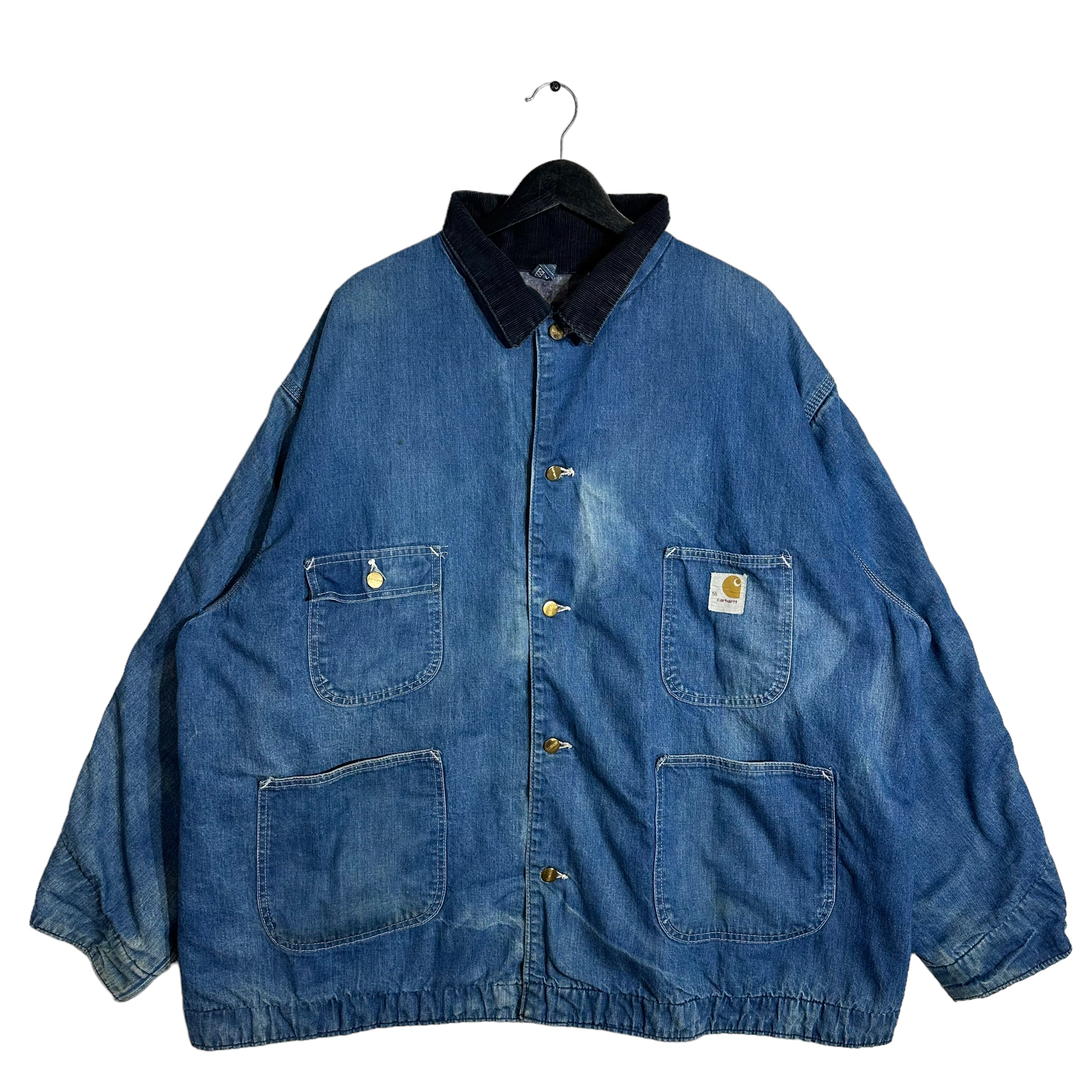 Vintage Carhartt Distressed Denim Button Down Chore Jacket