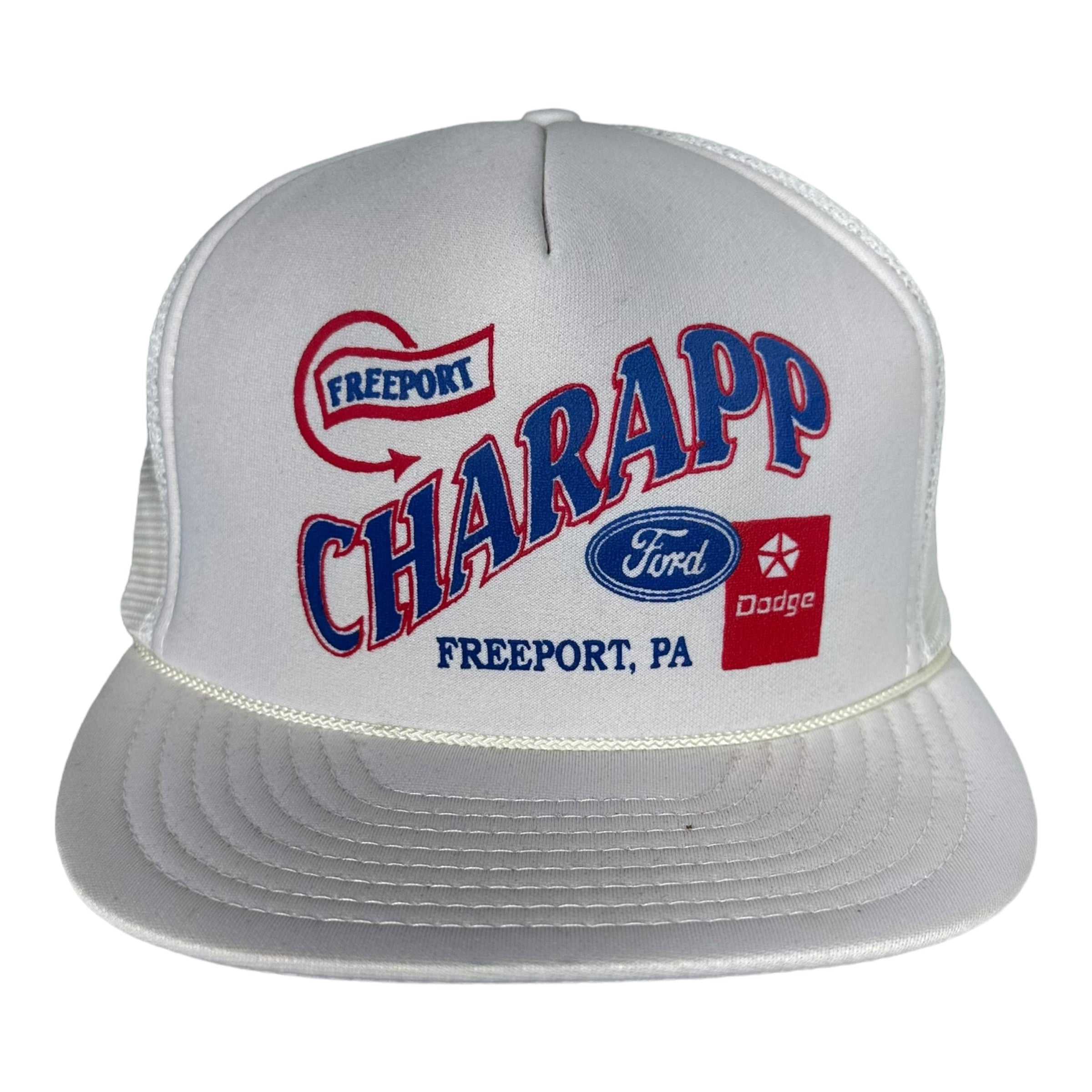 Vintage Charapp Ford Dodge Rope Lace Trucker Snapback