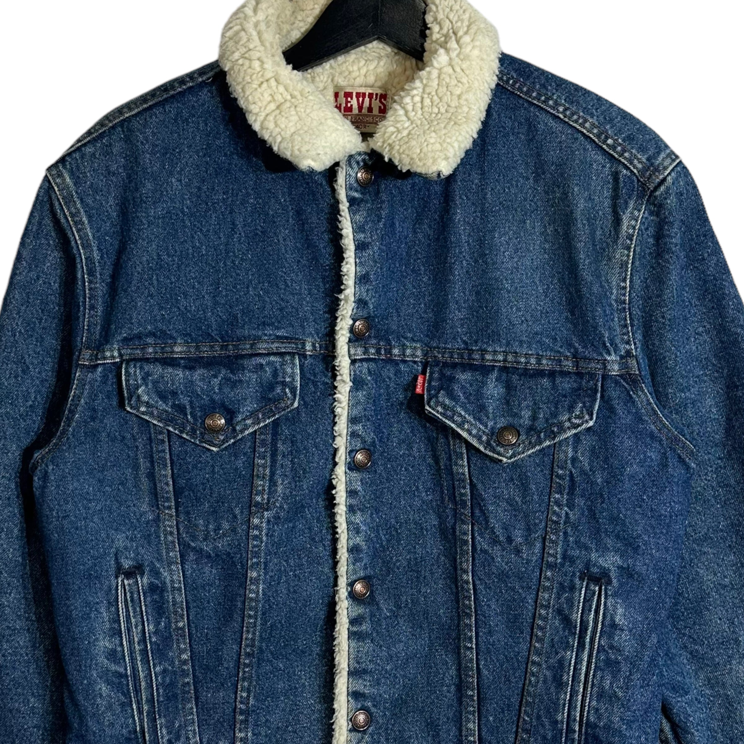 Vintage Levi's Sherpa Lined Medium Wash Denim Jacket