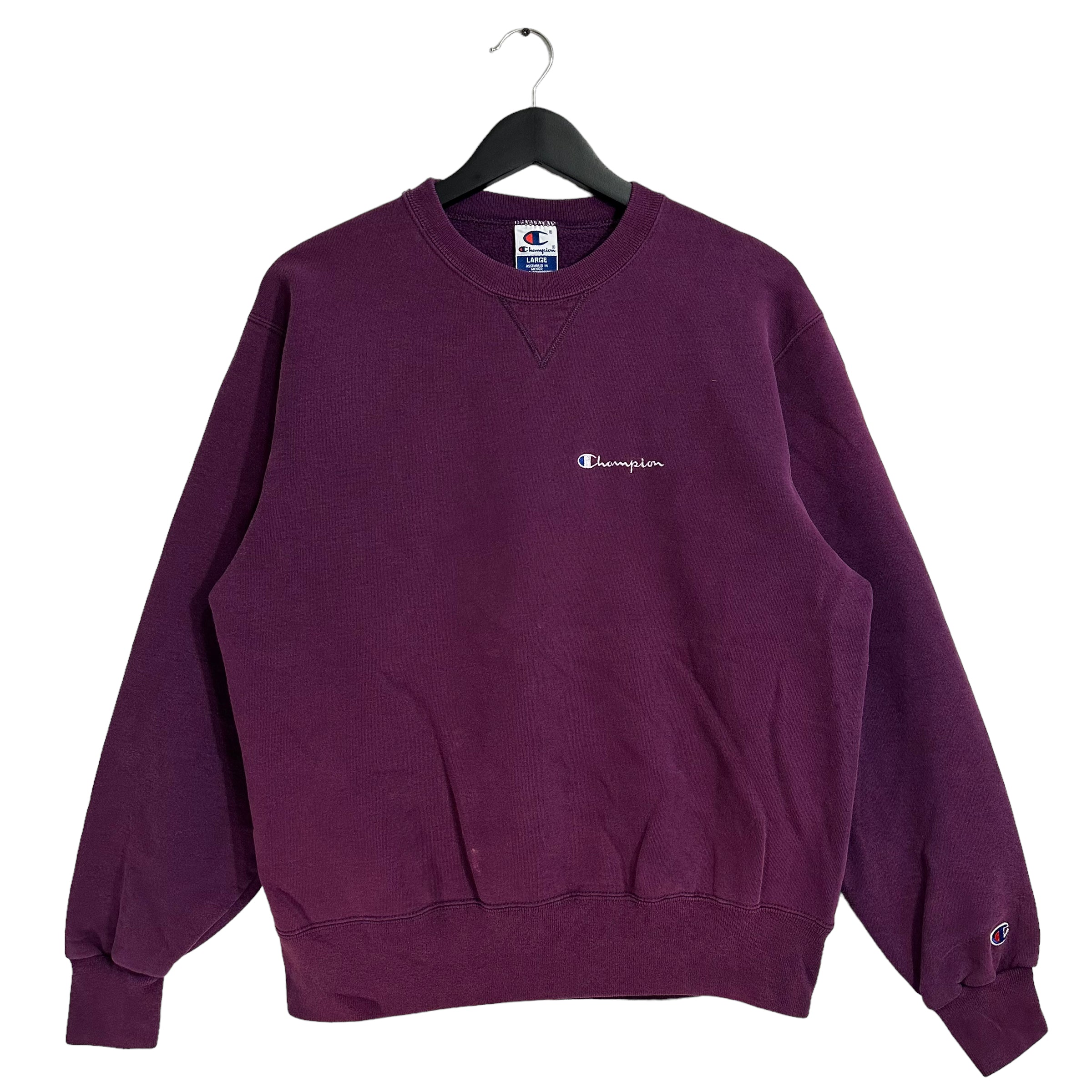 Vintage Champion Embroidered Purple Crewneck 90s