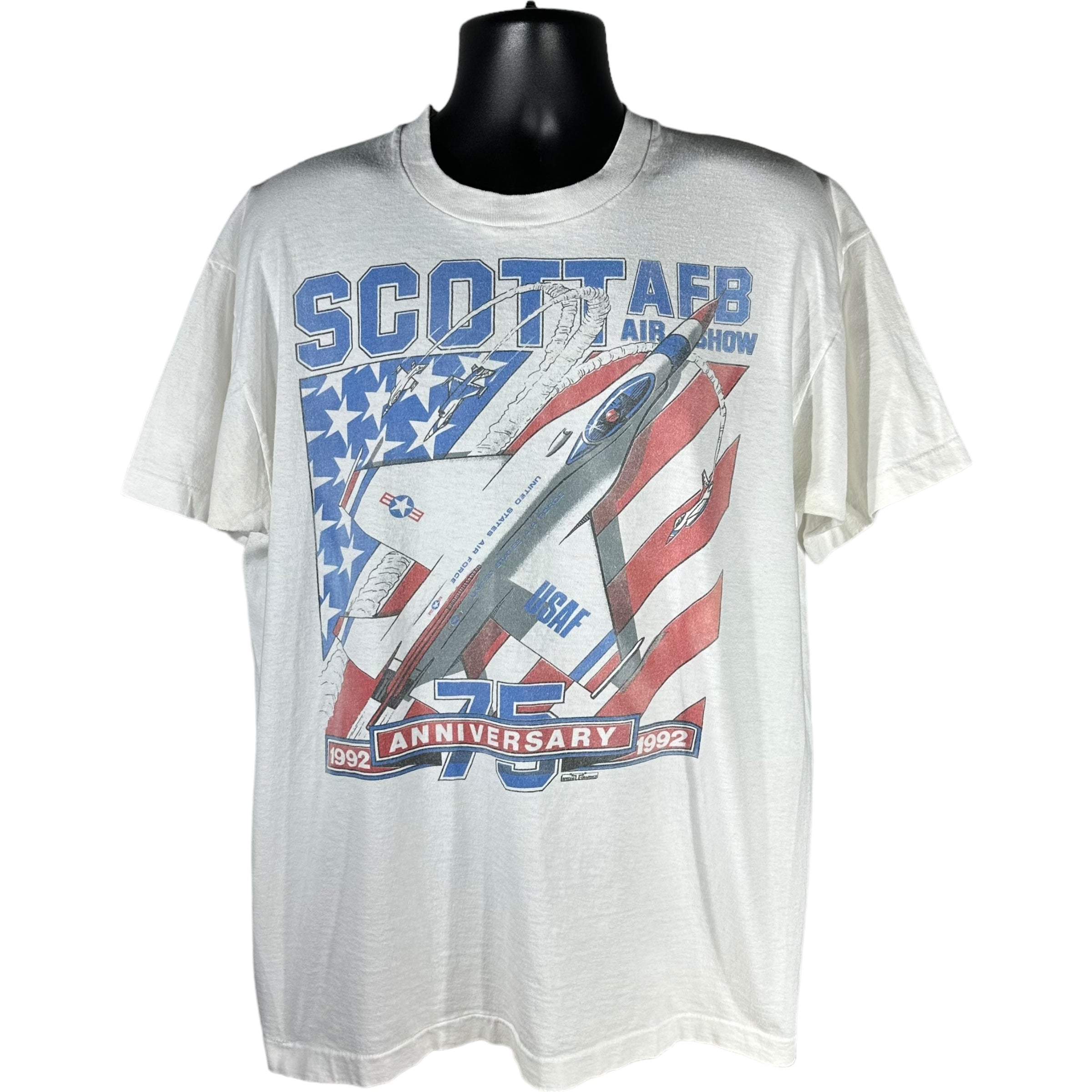 Vintage AFB Air Show Scott 75 Anniversary Tee 1992