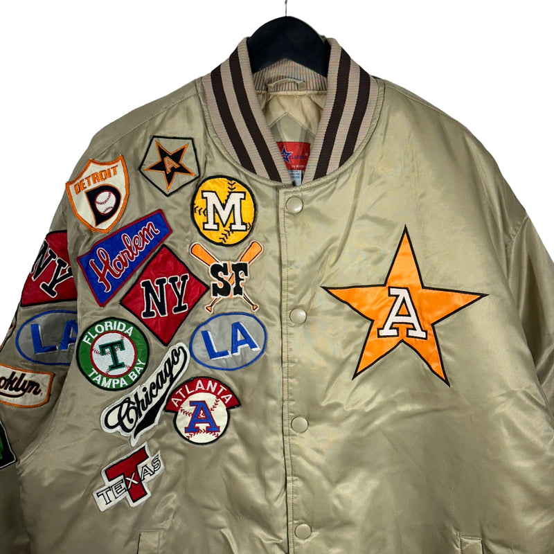 Vintage Classic Baseball Patches Satin Jacket