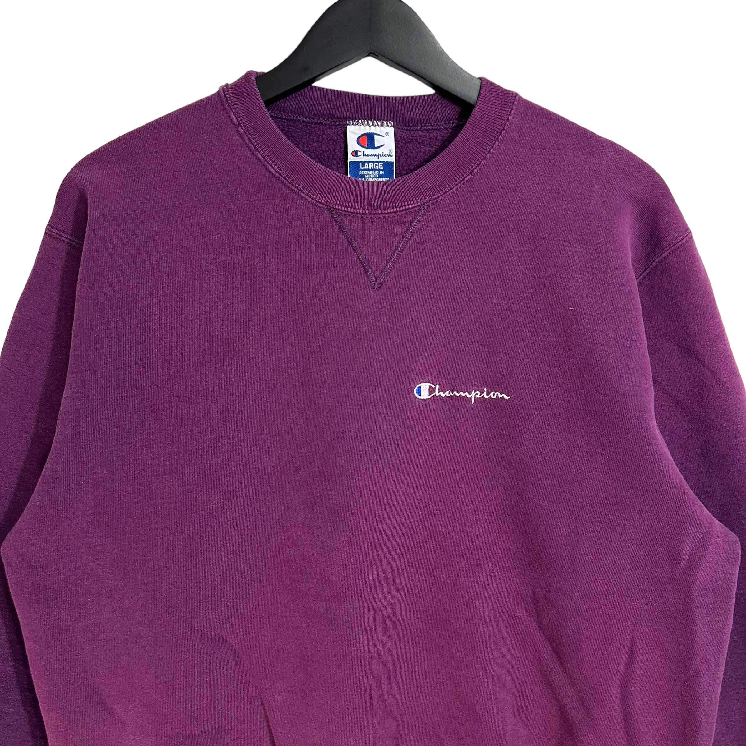 Vintage Champion Embroidered Purple Crewneck 90s
