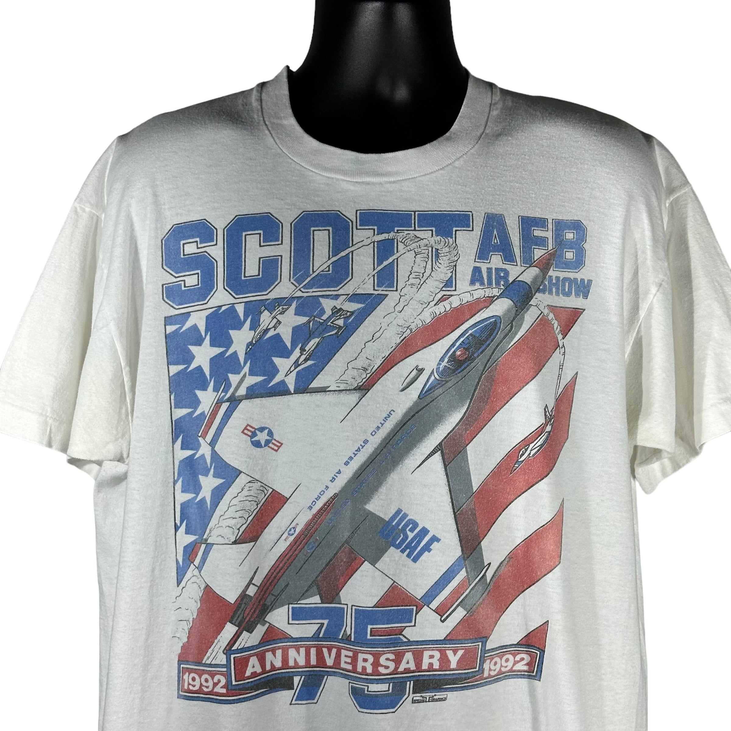 Vintage AFB Air Show Scott 75 Anniversary Tee 1992