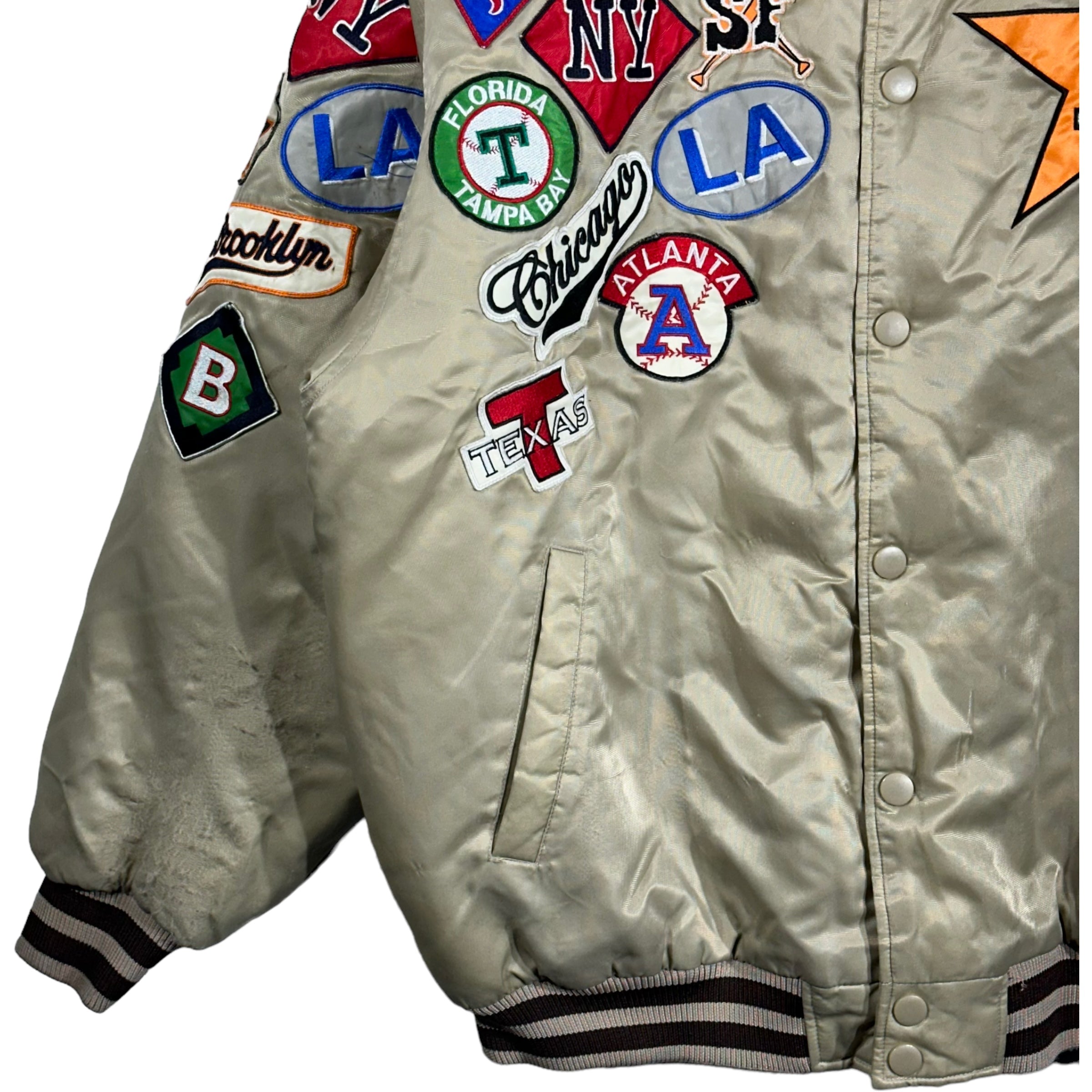 Vintage Classic Baseball Patches Satin Jacket