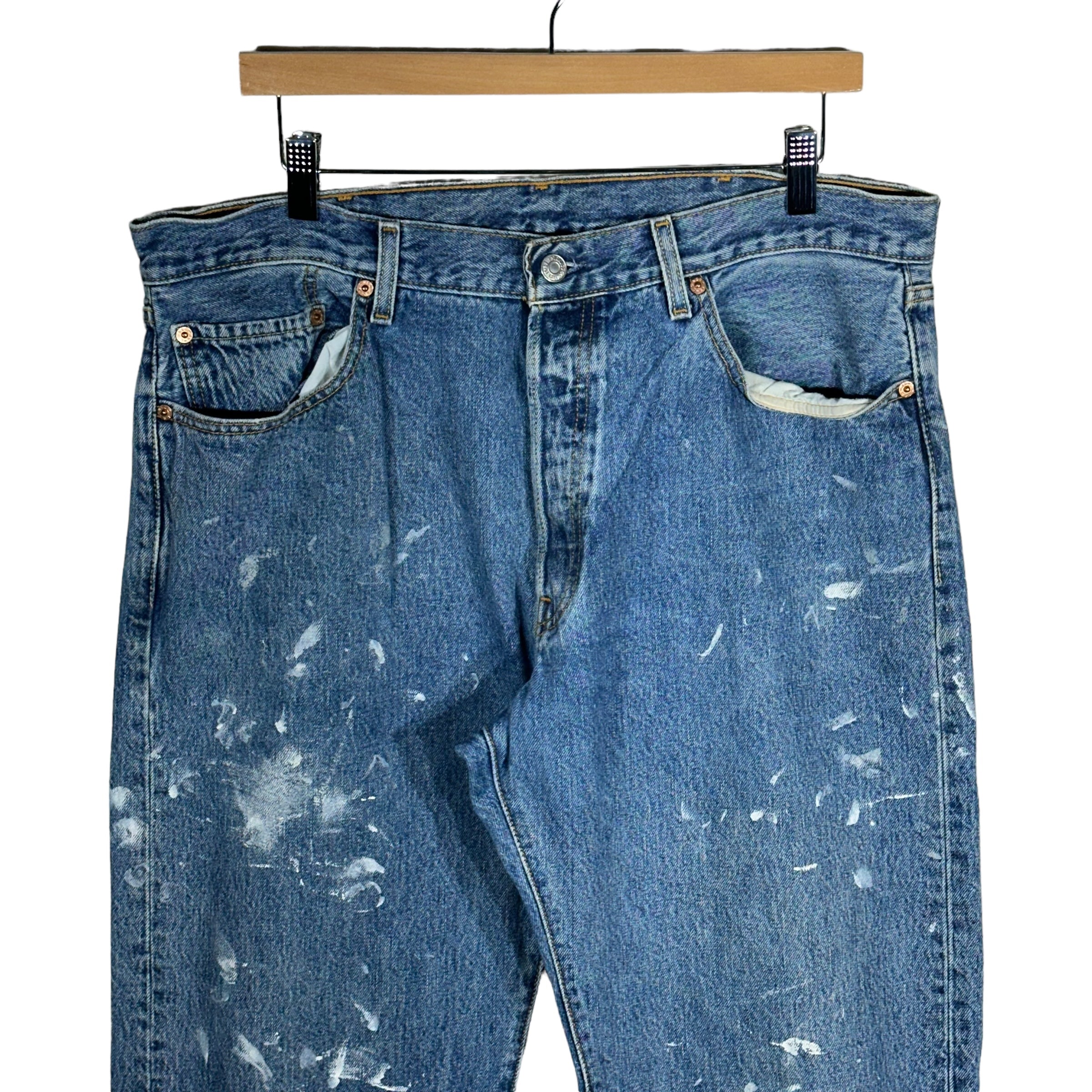 Rare, vintage deals 501 paint-splatter jeans