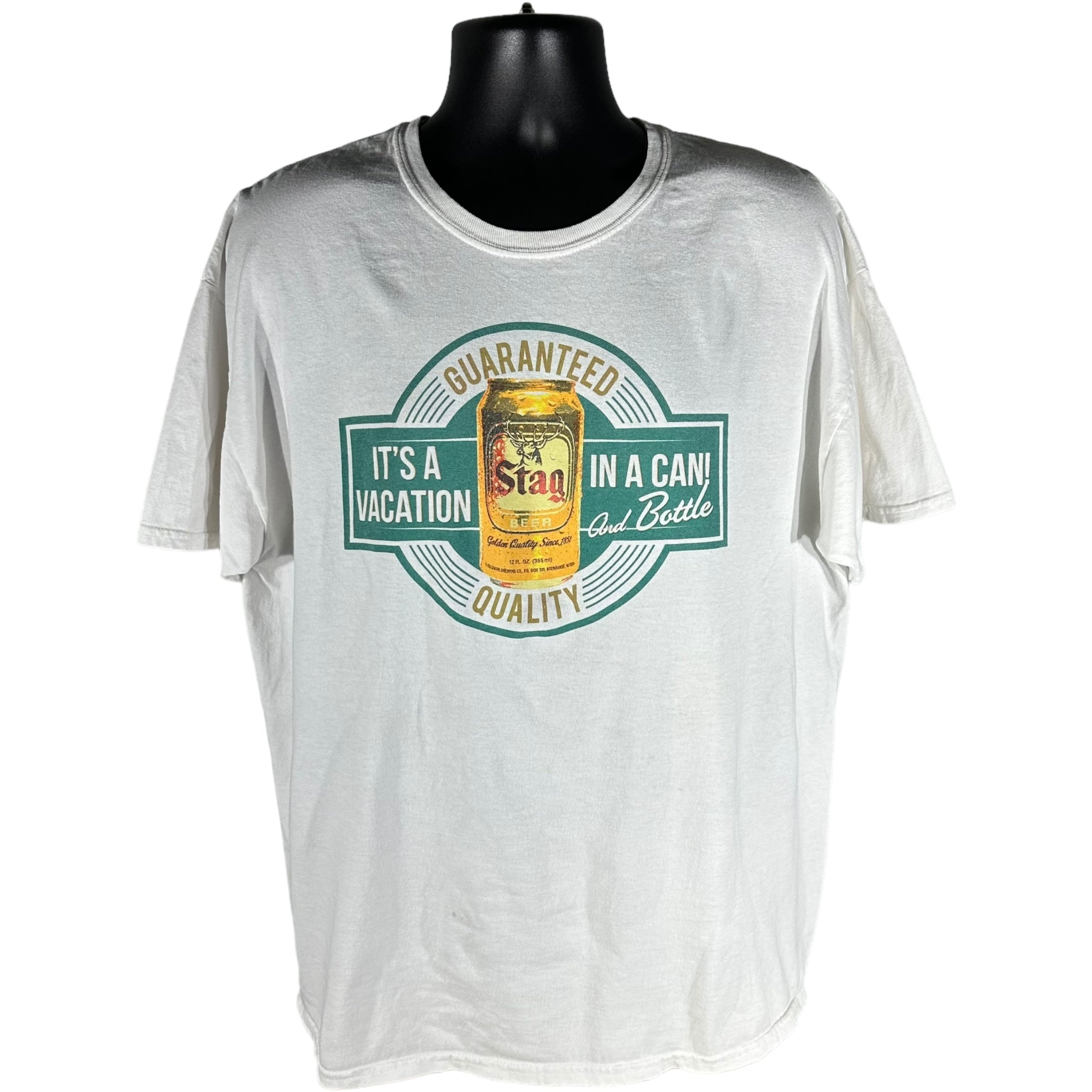 Vintage Stag Beer "Vacation In A Can & Bottle" Tee