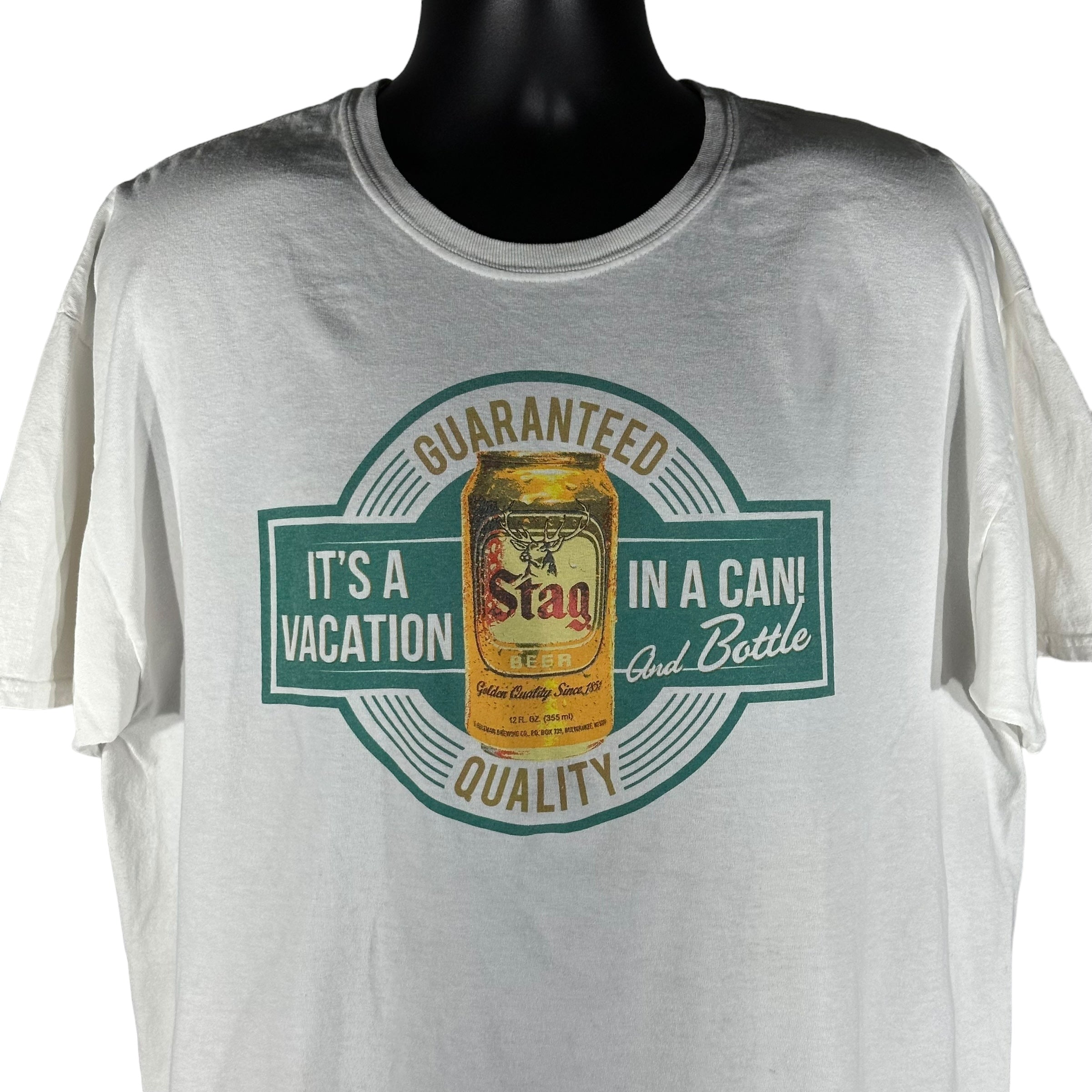 Vintage Stag Beer "Vacation In A Can & Bottle" Tee