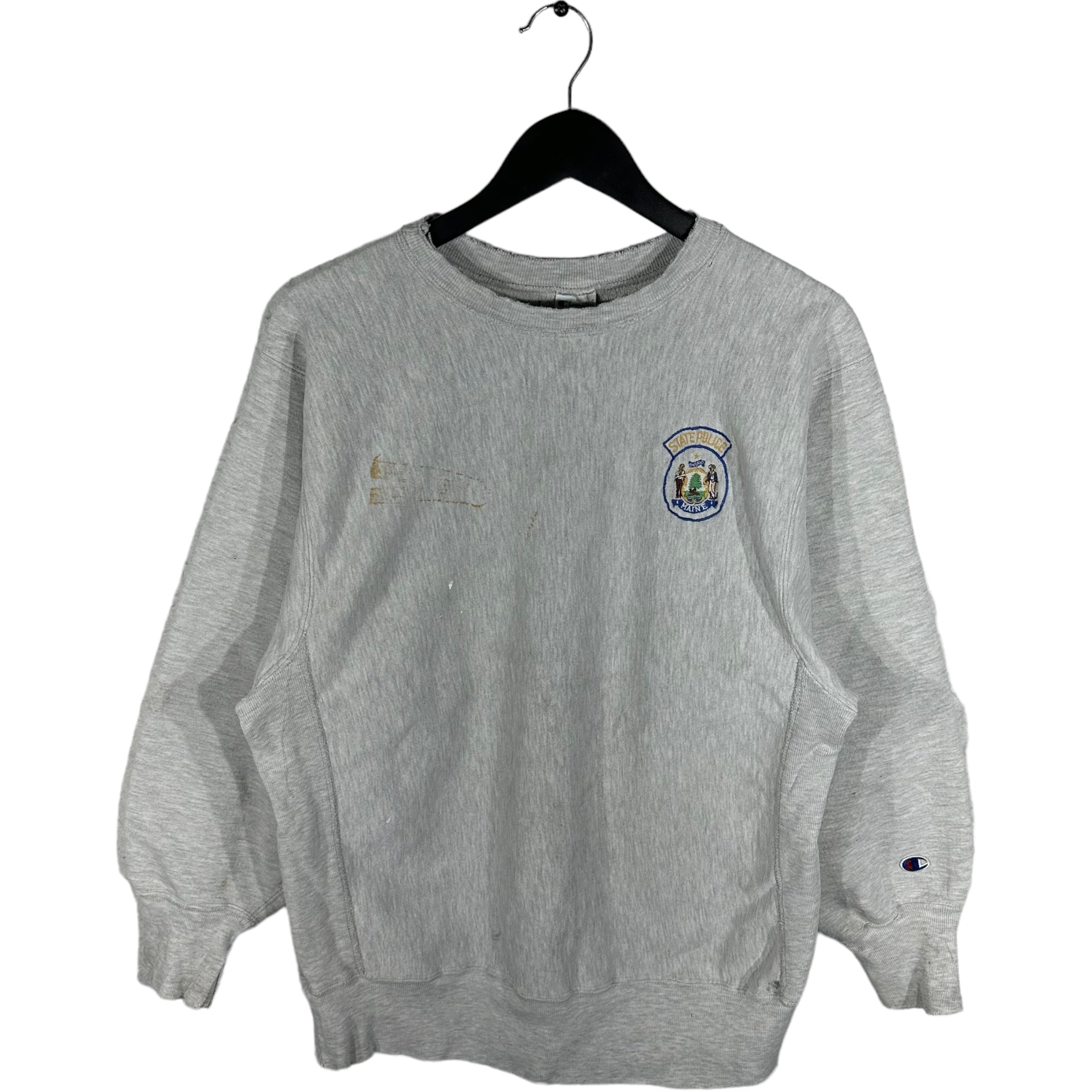 Vintage Maine State Police Champion Reverse Weave Crewneck