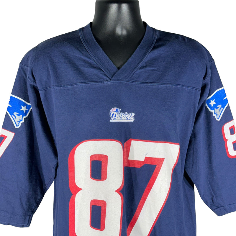 Vintage New England Patriots #87 Ben Coates 3/4 Sleeve Jersey Tee 1997