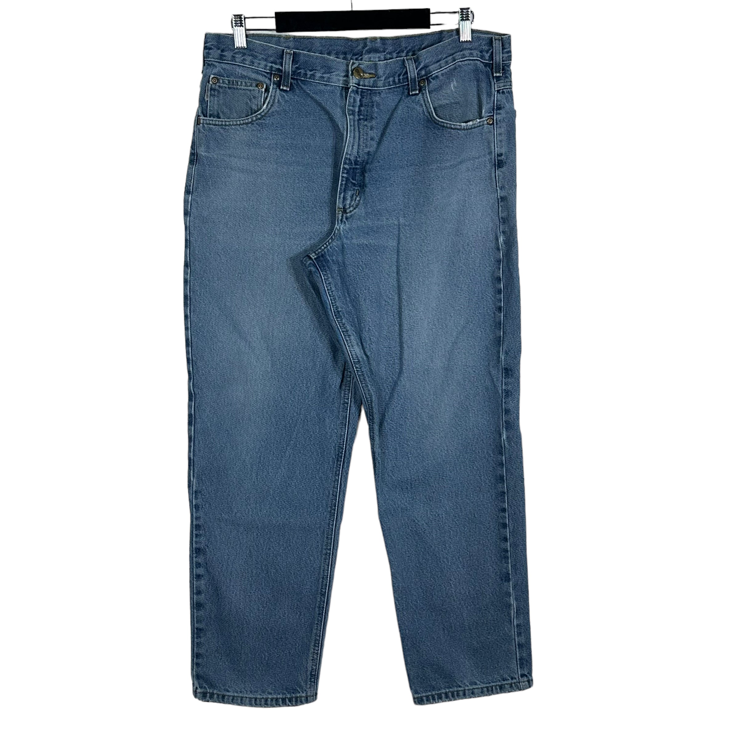 Vintage Carhartt Light Wash Straight Leg Distressed Denim Jeans