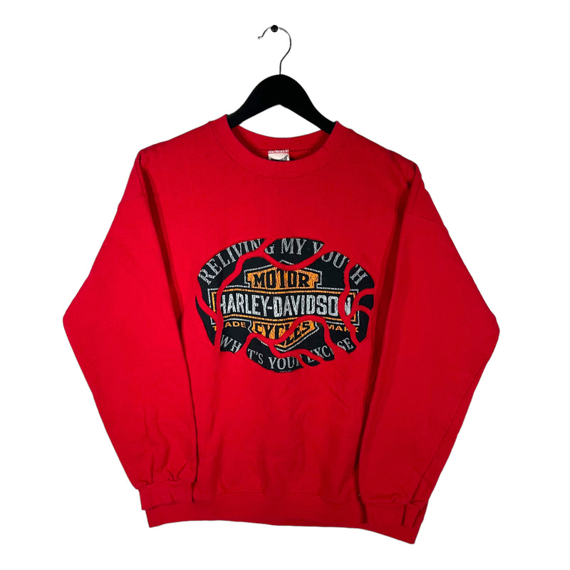 Vintage Harley Davidson Reliving My Youth Cut & Sew Crewneck