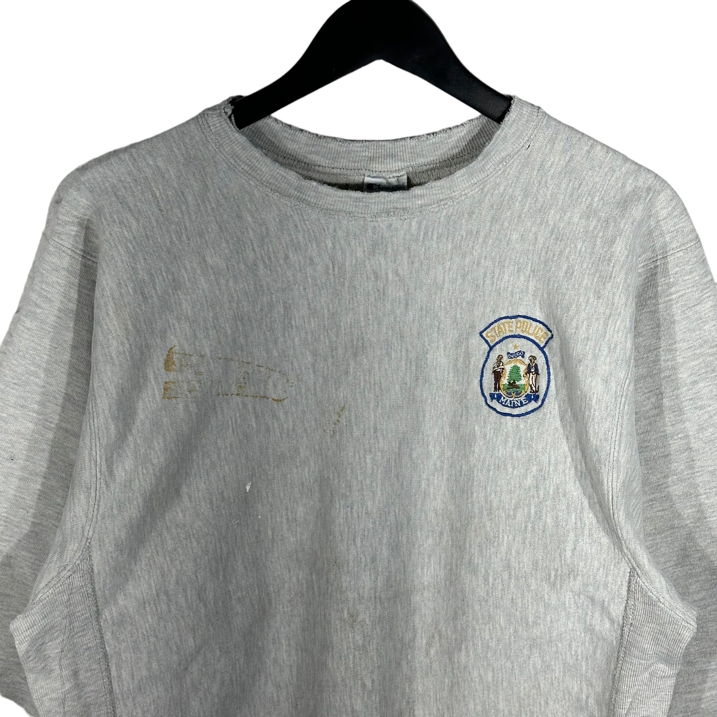 Vintage Maine State Police Champion Reverse Weave Crewneck