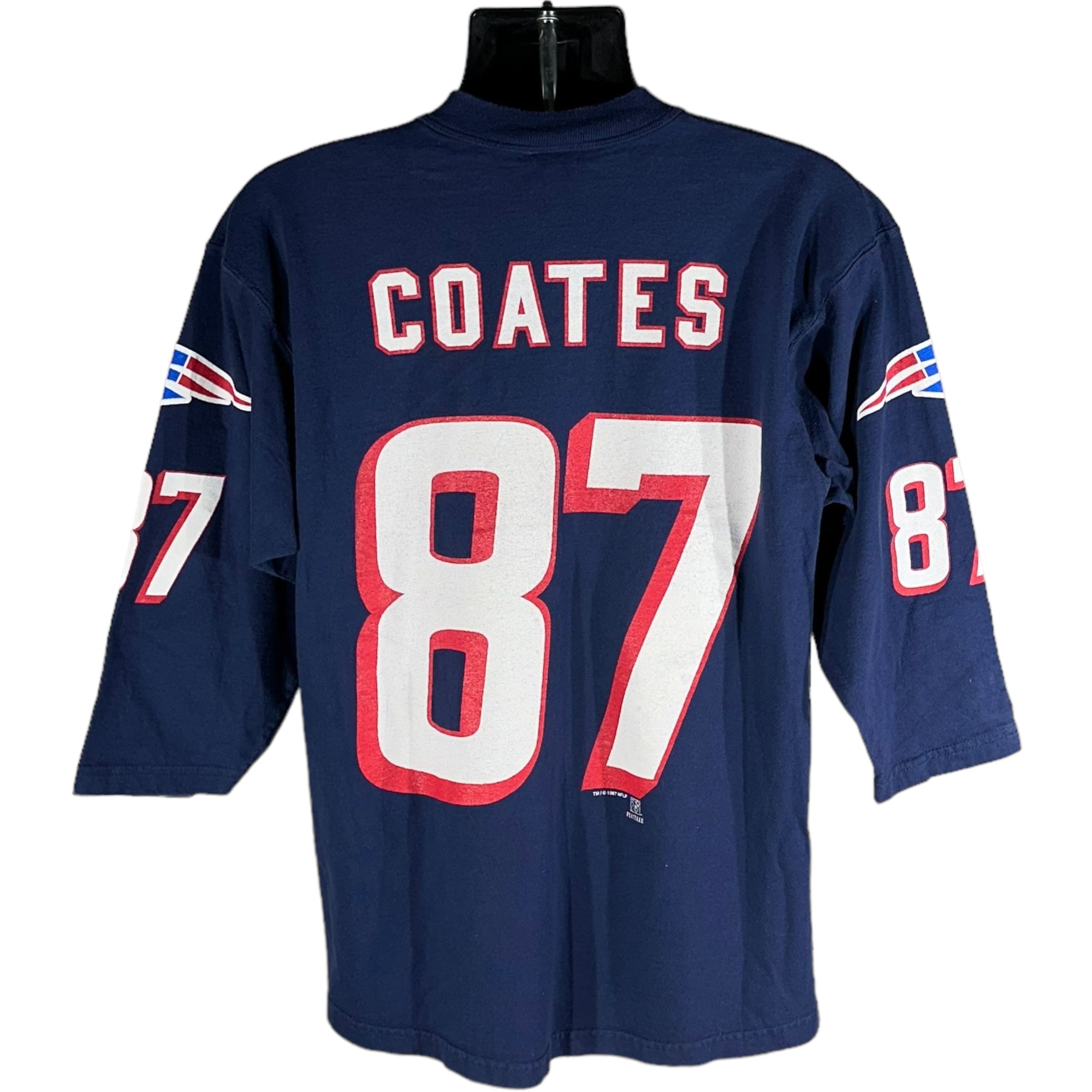 Vintage New England Patriots #87 Ben Coates 3/4 Sleeve Jersey Tee 1997